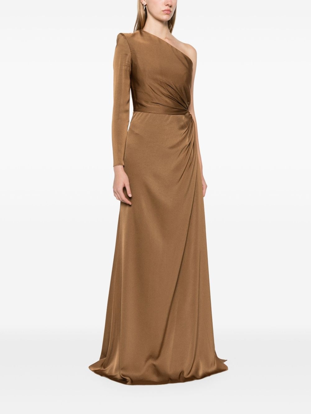 twist-detail satin gown - 3