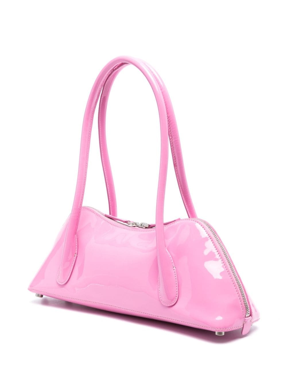 high-shine finish leather tote bag - 2