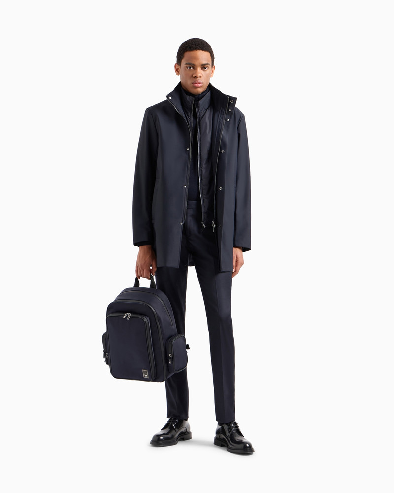 Nylon trench coat with removable gilet 2