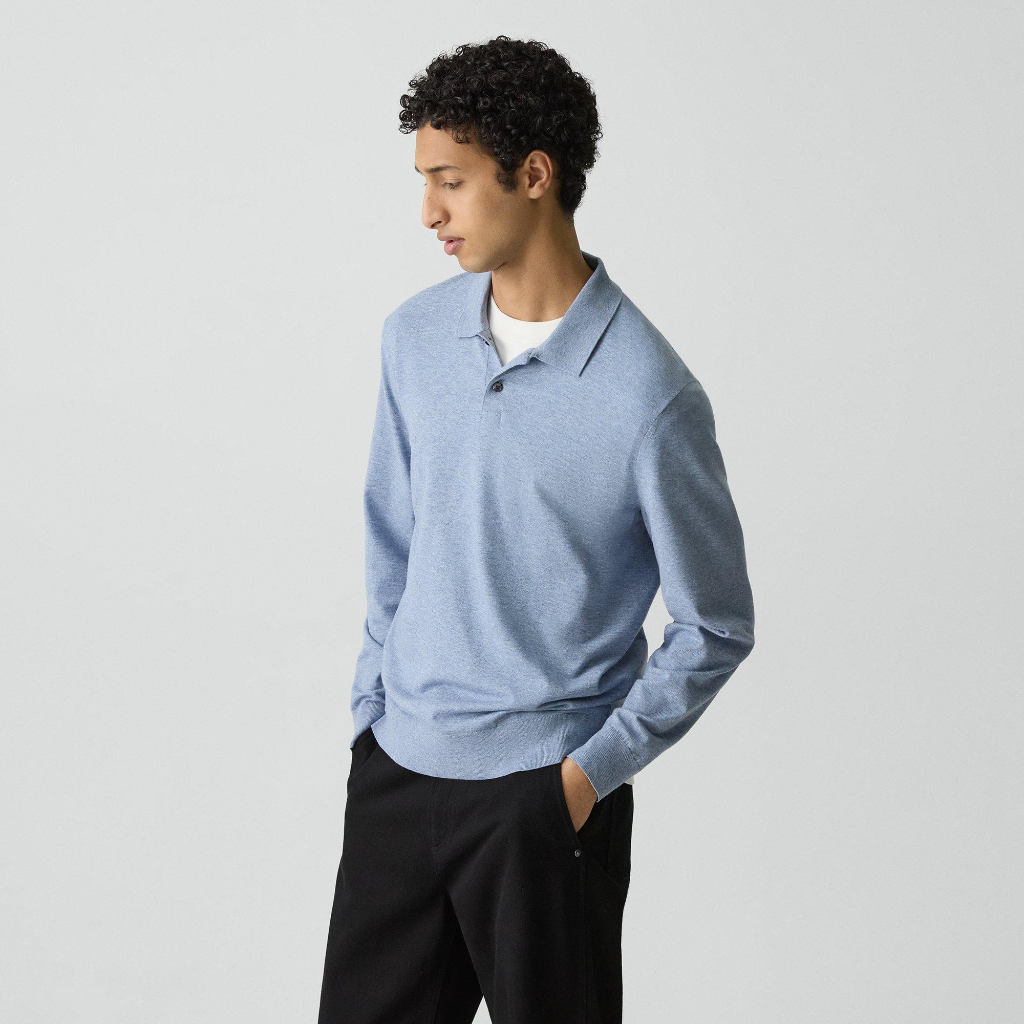 Goris Long-Sleeve Polo Shirt in Light Bilen - 3