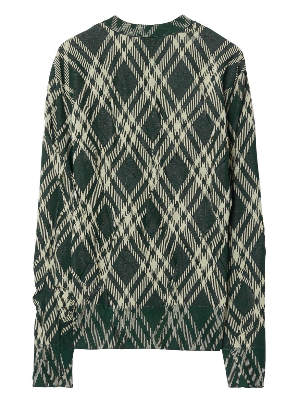 plaid-check crinkled-effect jumper - 6