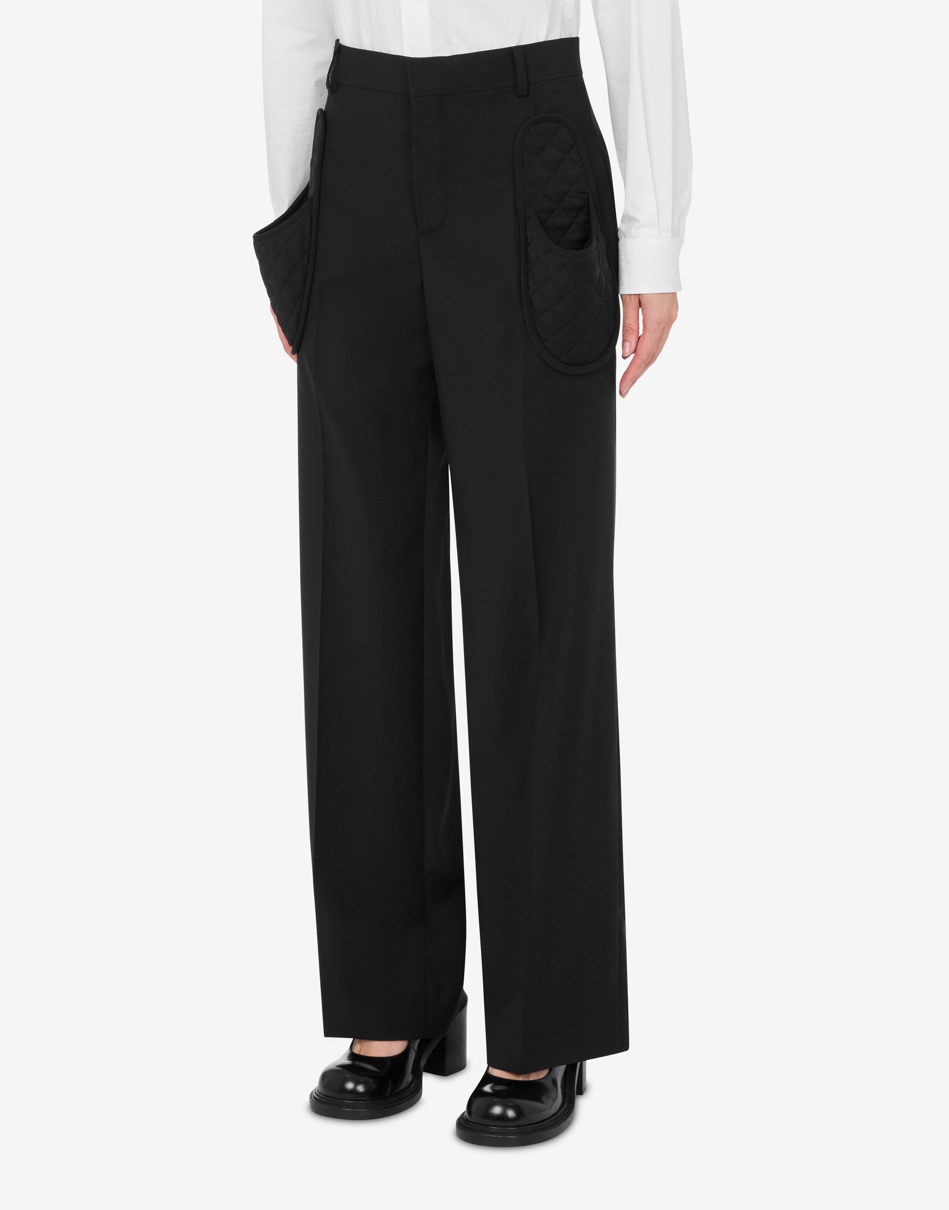 WOOL CANVAS TROUSERS SLIPPERS - 1