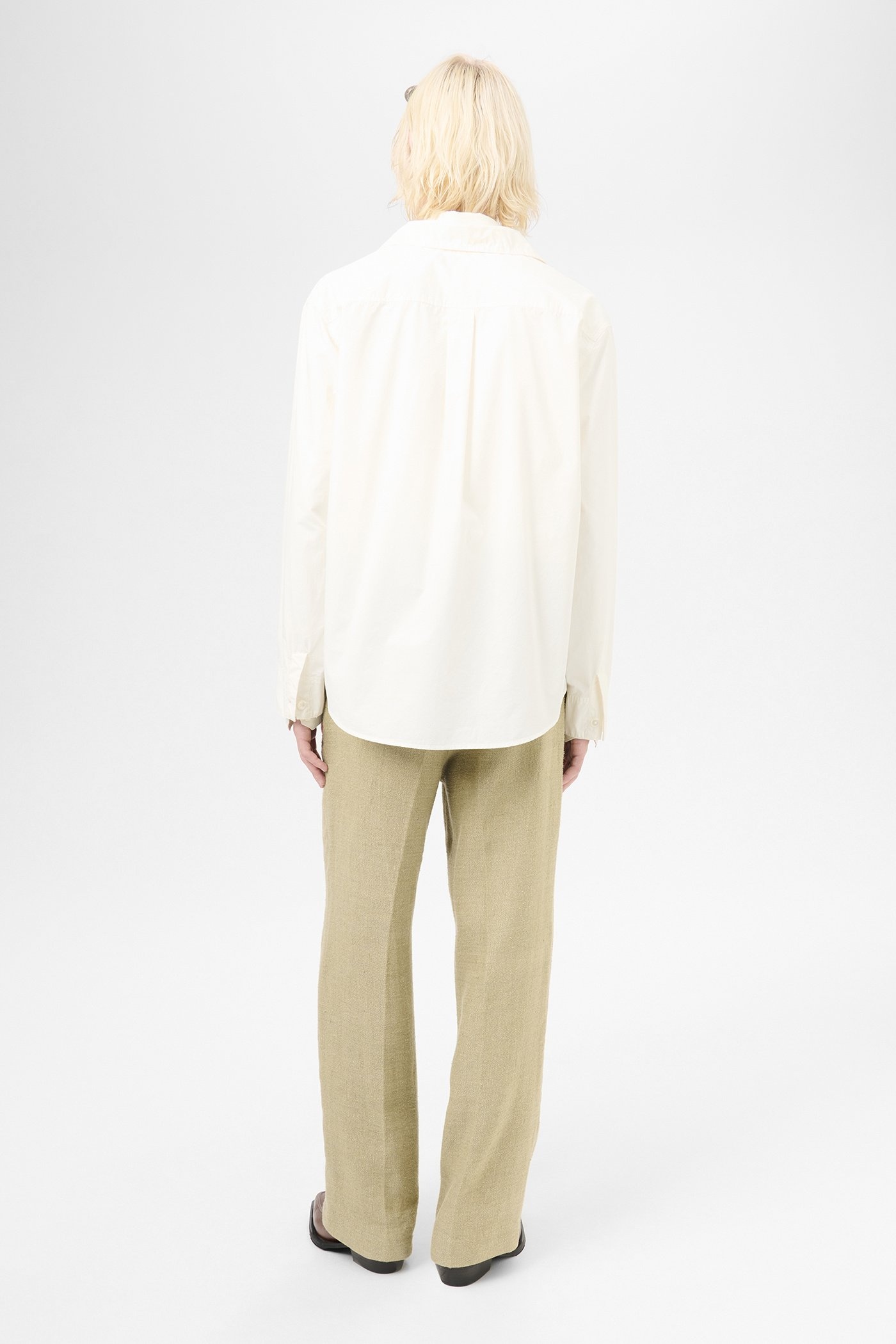 Funnel Shirt White Dense Poplin - 4