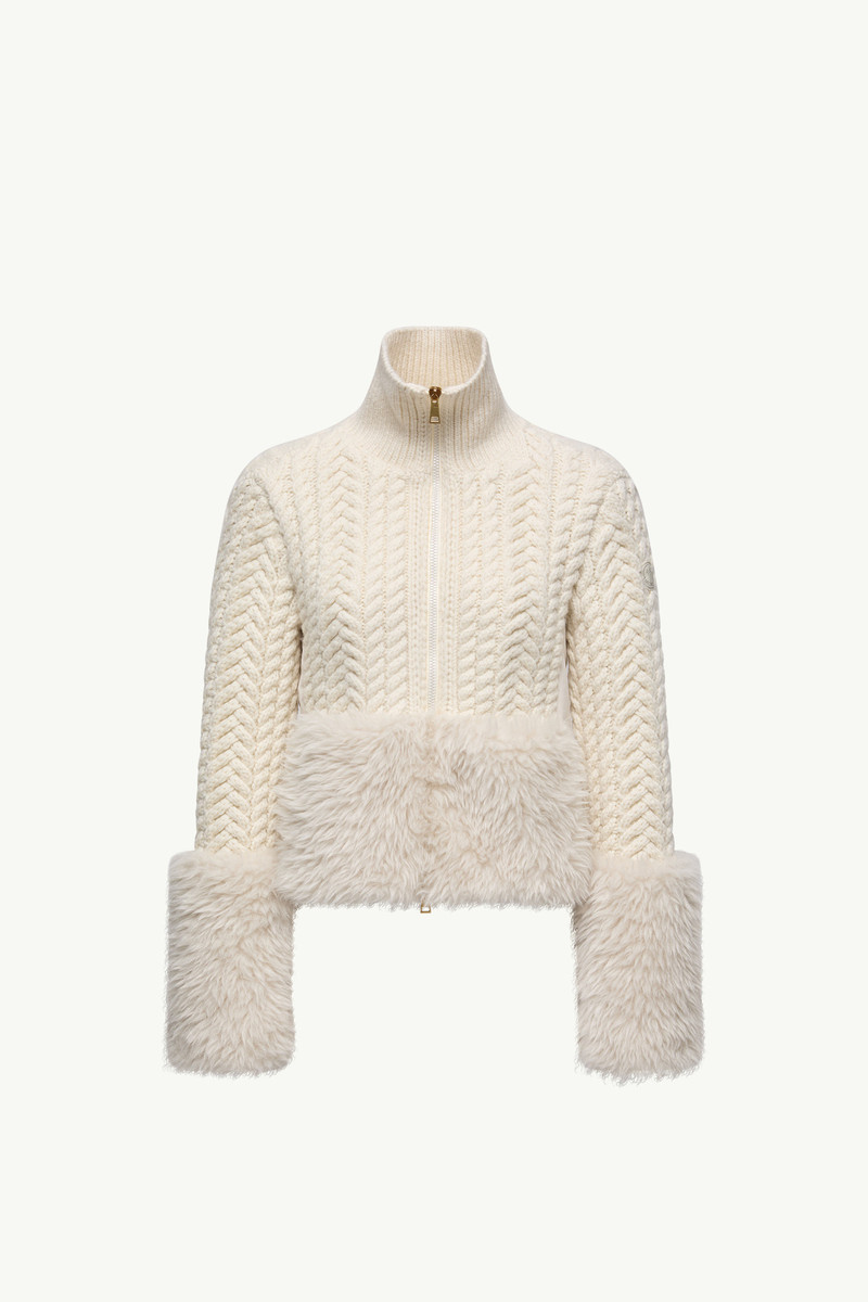 Wool Blend Zip-Up Cardigan 1