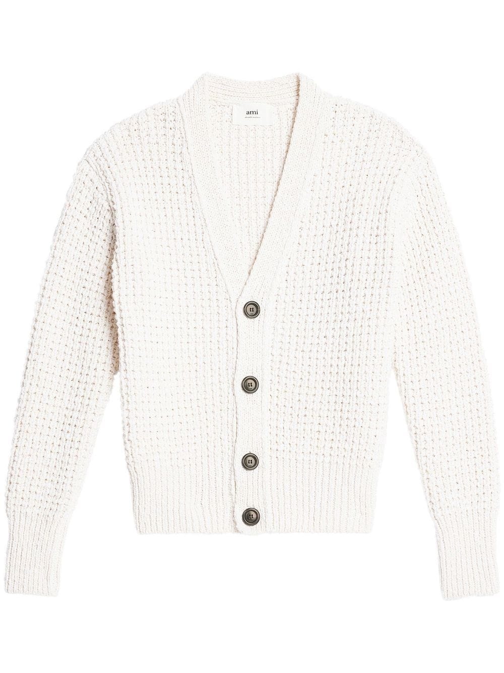 V-neck knit cardigan - 1