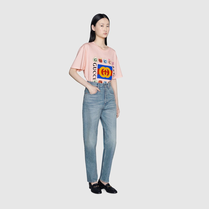GUCCI Gucci Les Pommes denim pant outlook