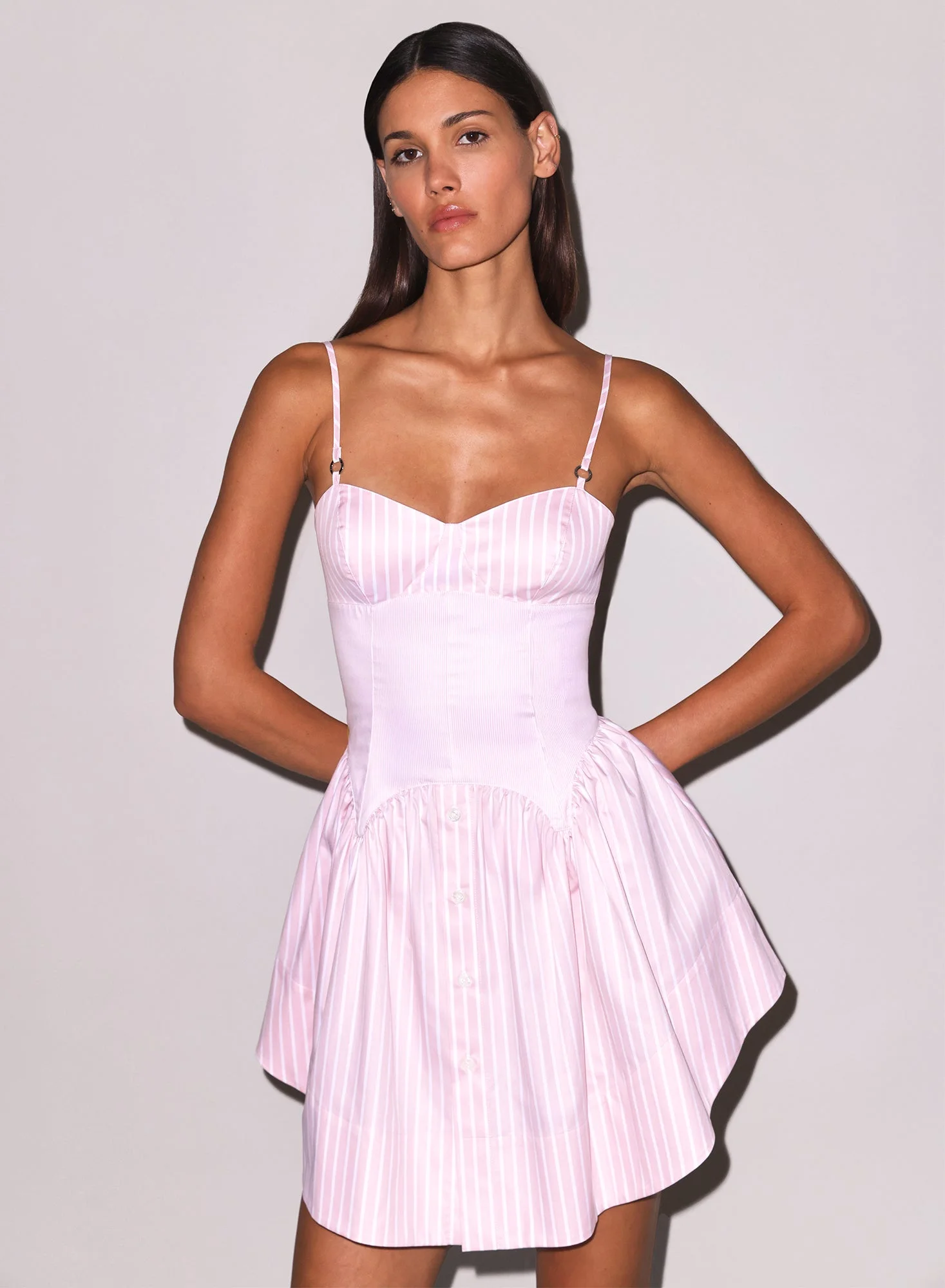 Poplin Corset Mini Dress - 1