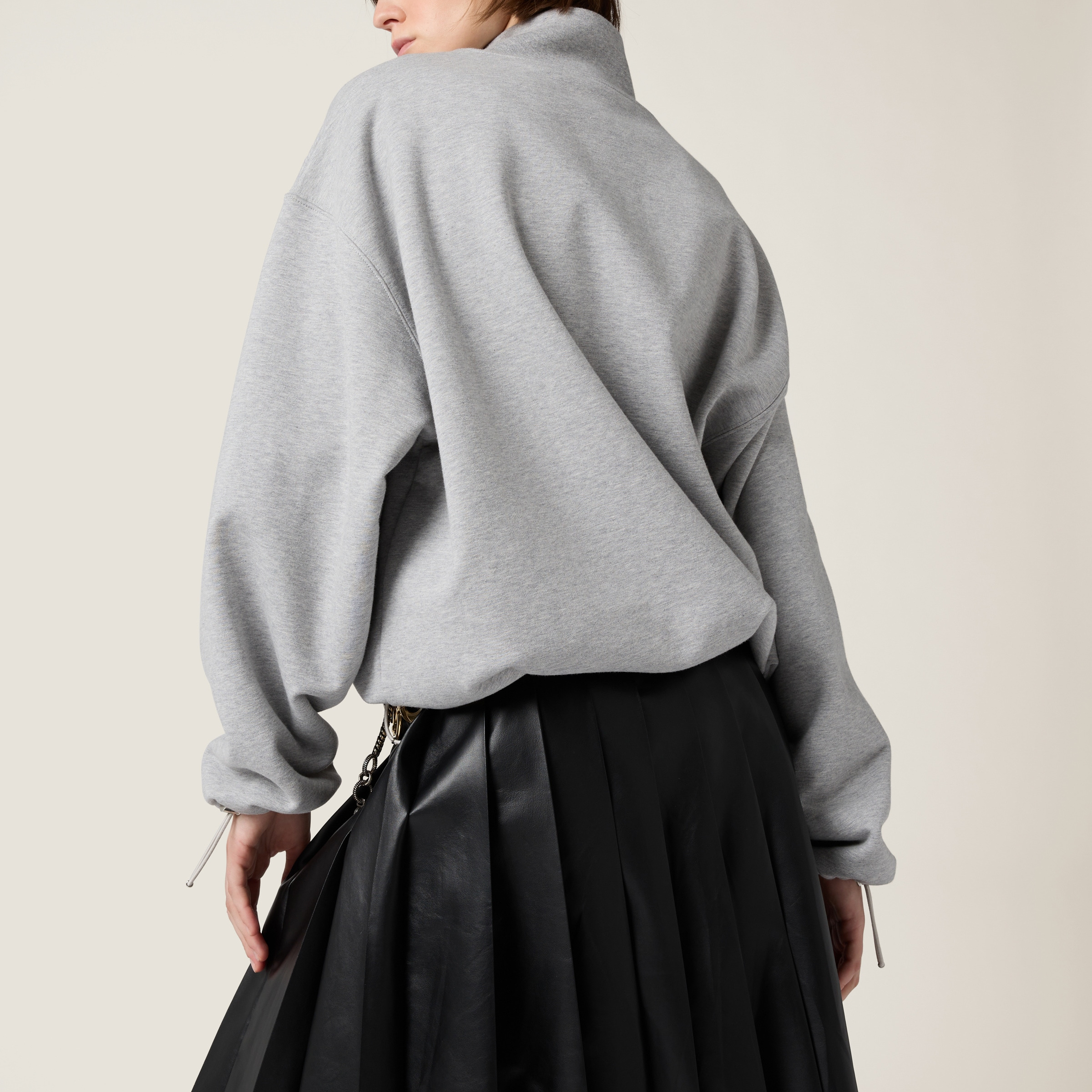 Cotton fleece zipper sweatshirt - 6