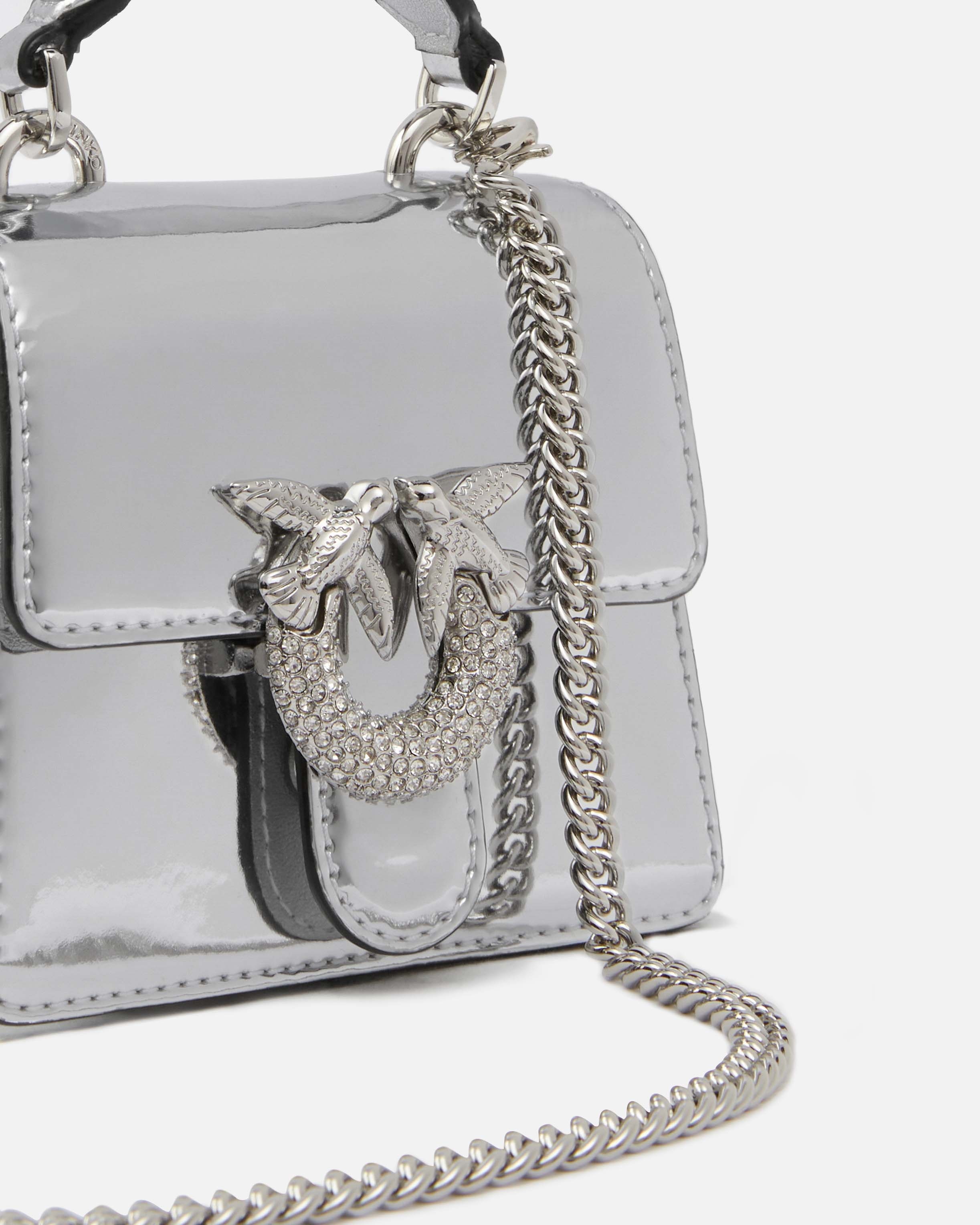 METALLIC MICRO LOVE BAG WITH THIN SHOULDER STRAP - 3