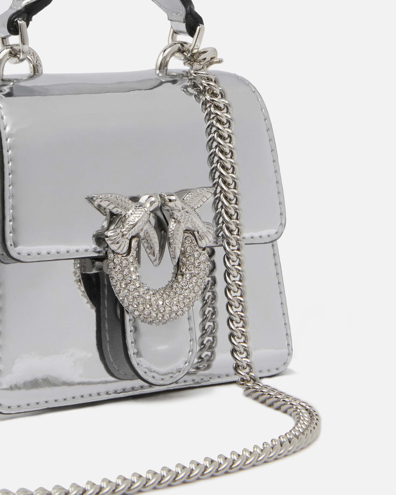 METALLIC MICRO LOVE BAG WITH THIN SHOULDER STRAP 3