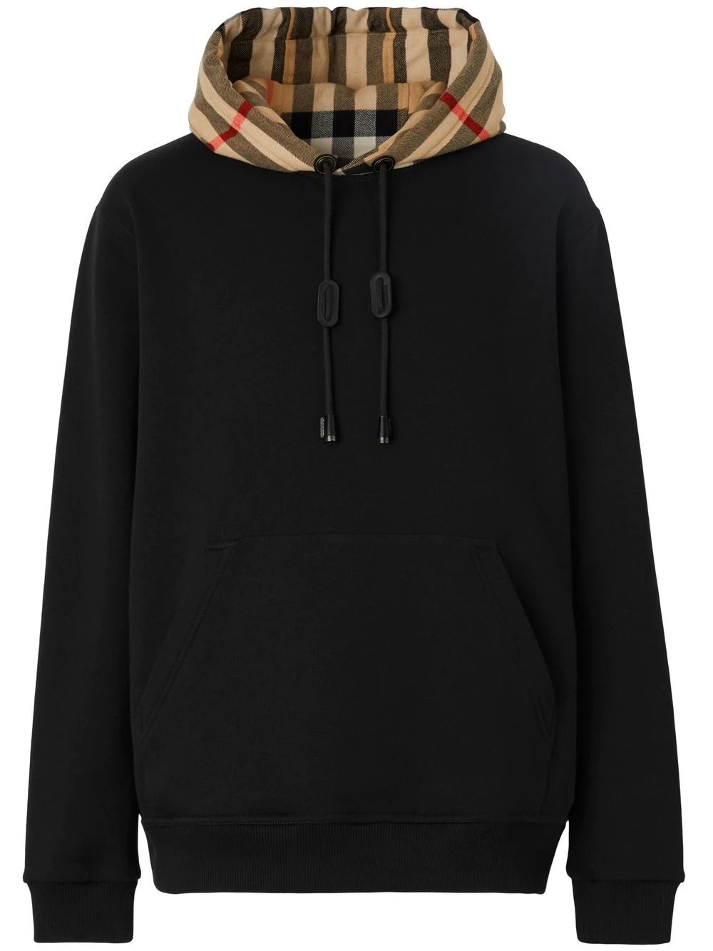 CHECK-HOOD COTTON HOODIE - 1