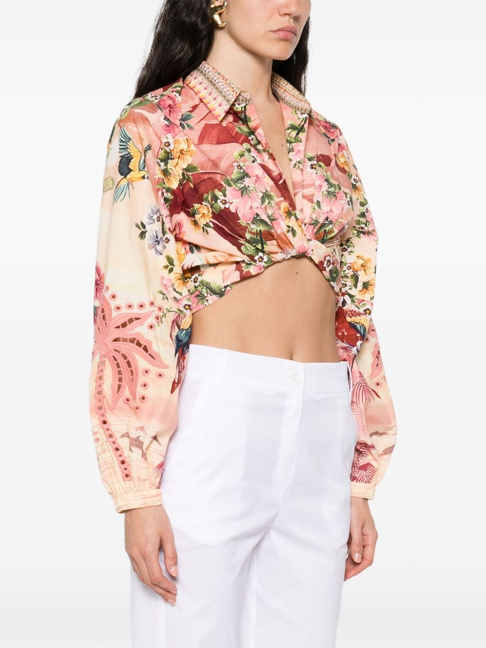 floral-print blouse - 3