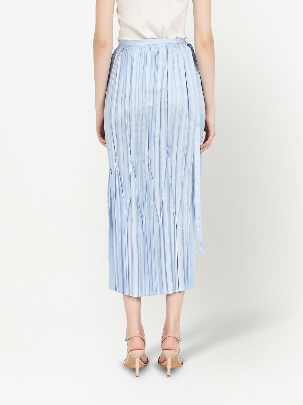 pleated silk midi skirt - 3