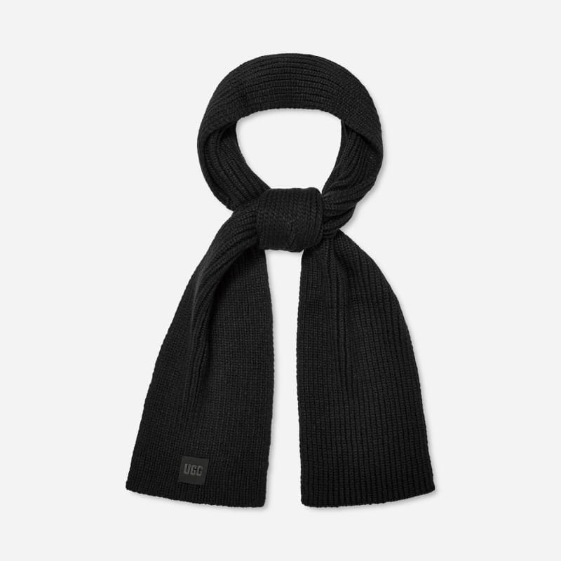 ® Chunky Rib Scarf Knit Scarves in Black 1