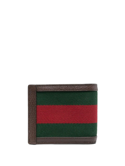 GUCCI Web-stripe leather-trim wallet outlook