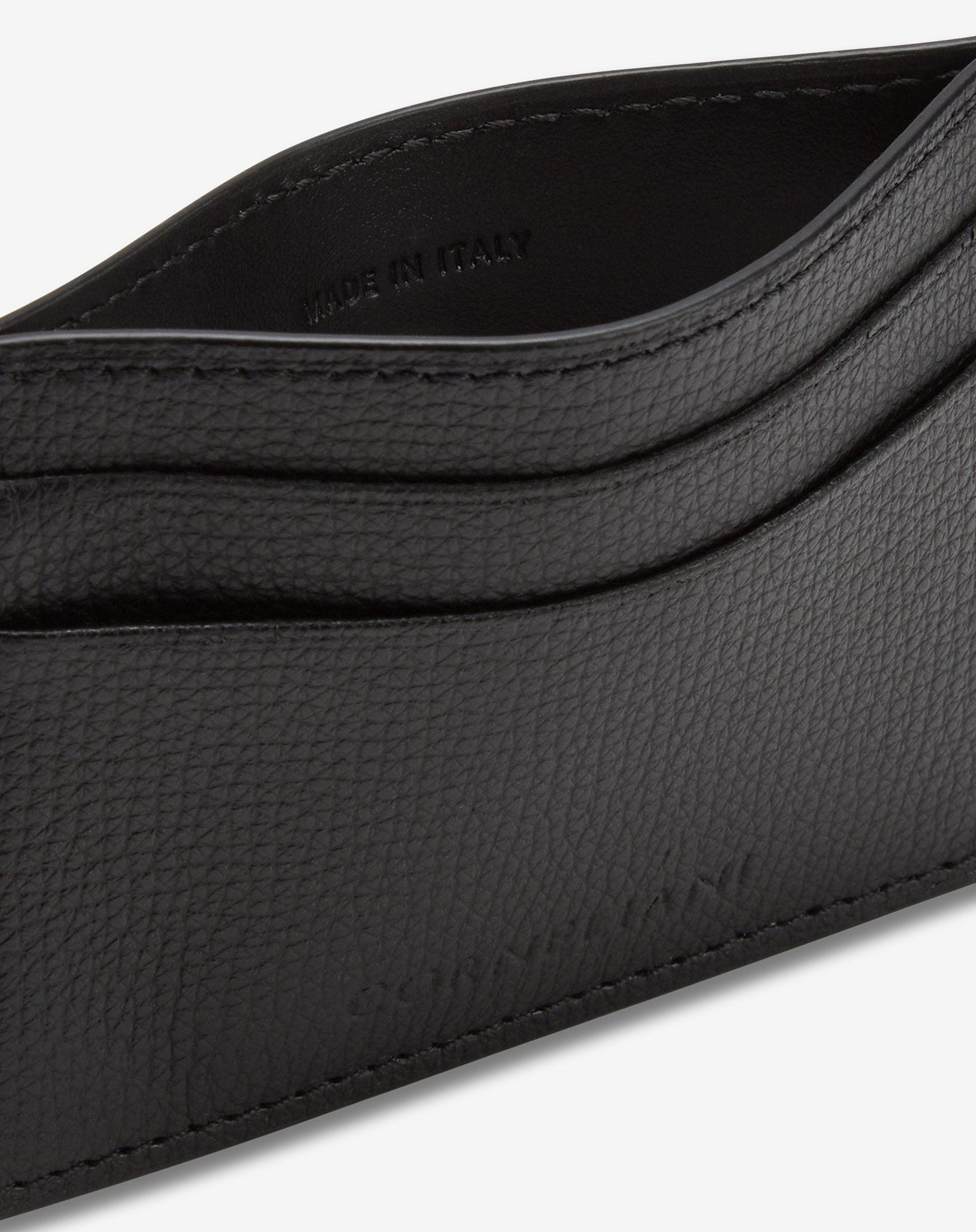 Black textured leather card holder - 2