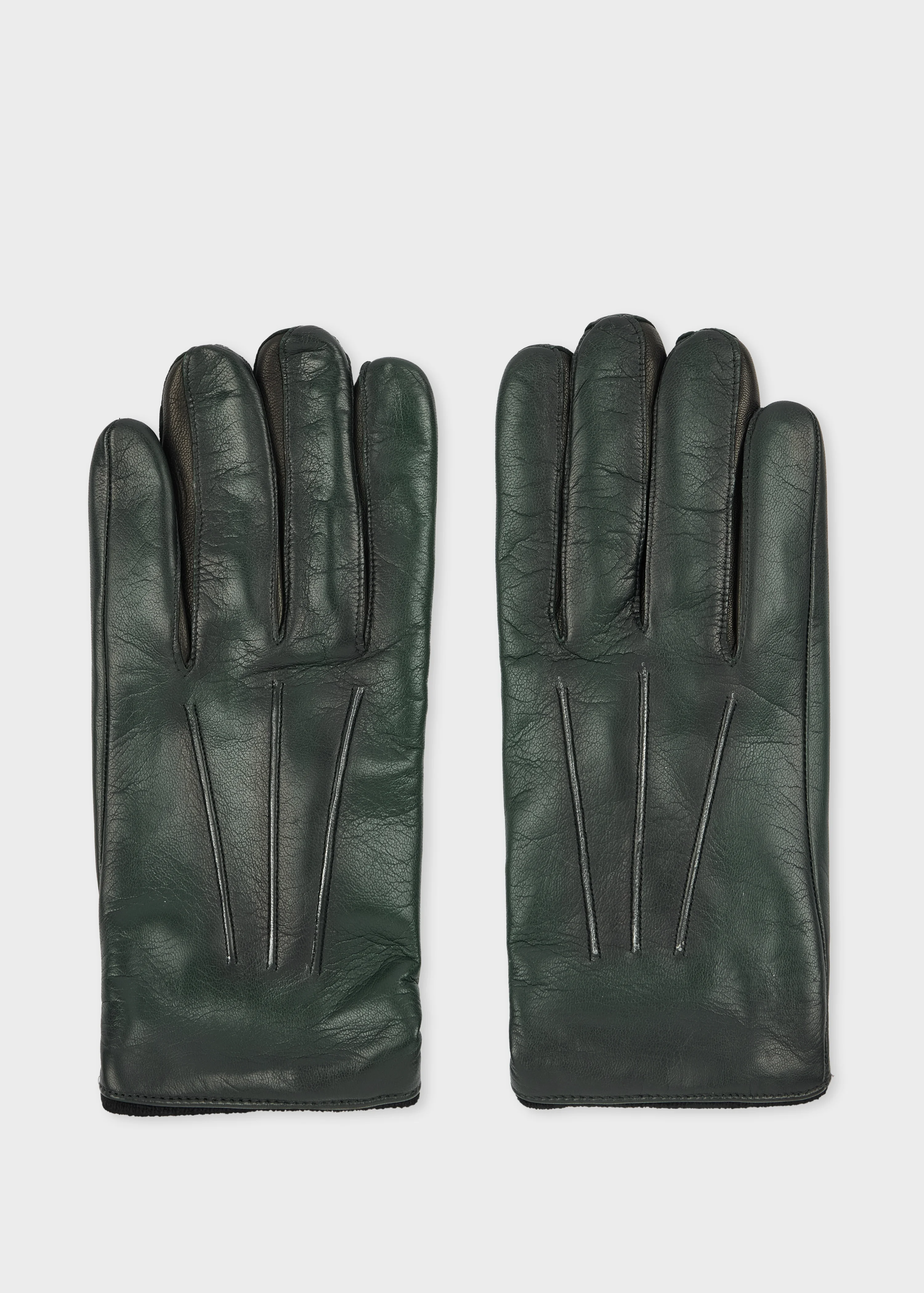 Petrol Green Leather Gloves - 1