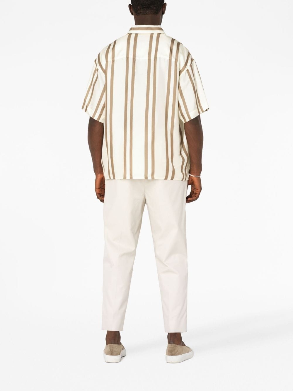 stripe-print silk shirt - 4