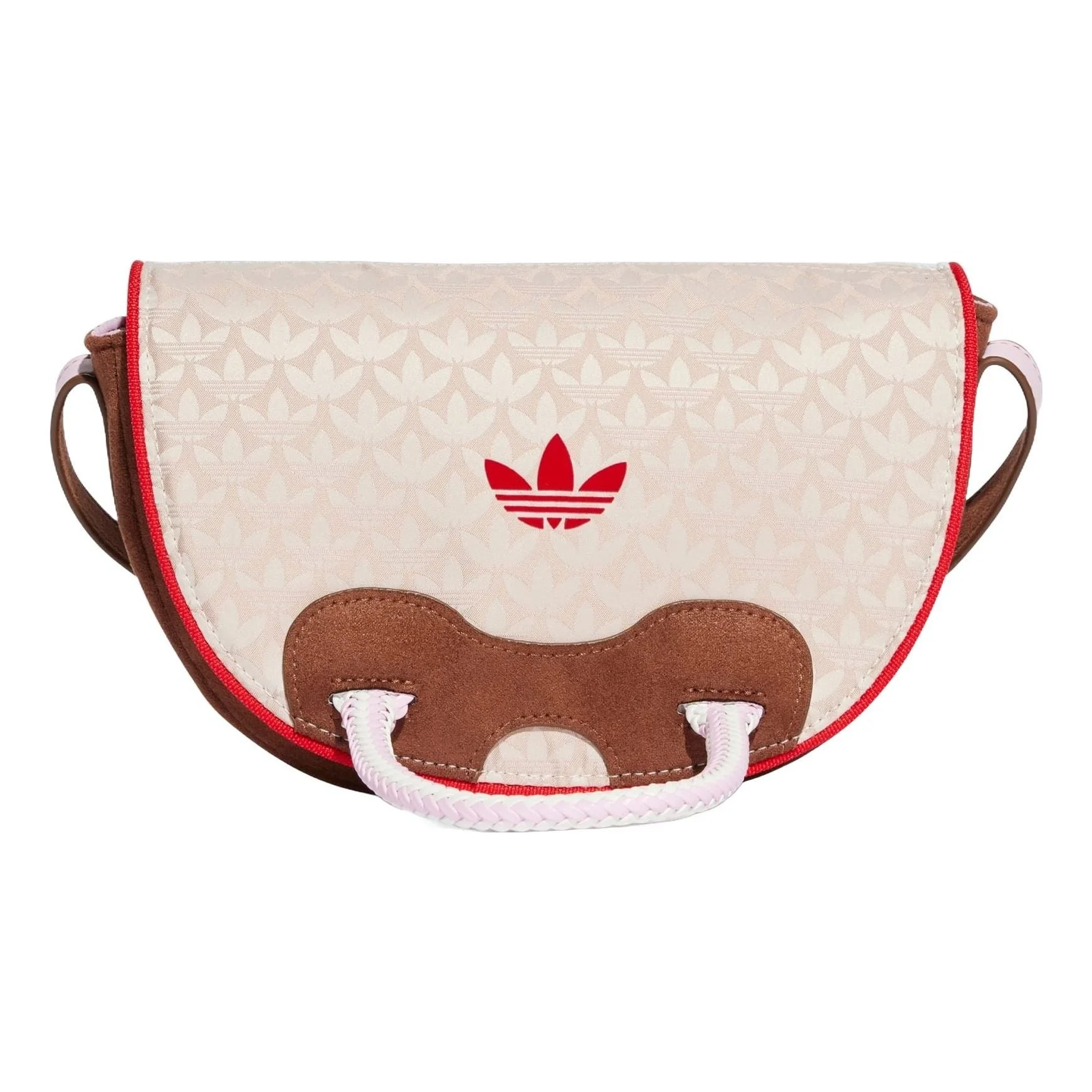 (WMNS) adidas Trefoil Monogram Jacquard Suede Satchel Bag 'Wonder Taupe Brown' IT7336 - 1