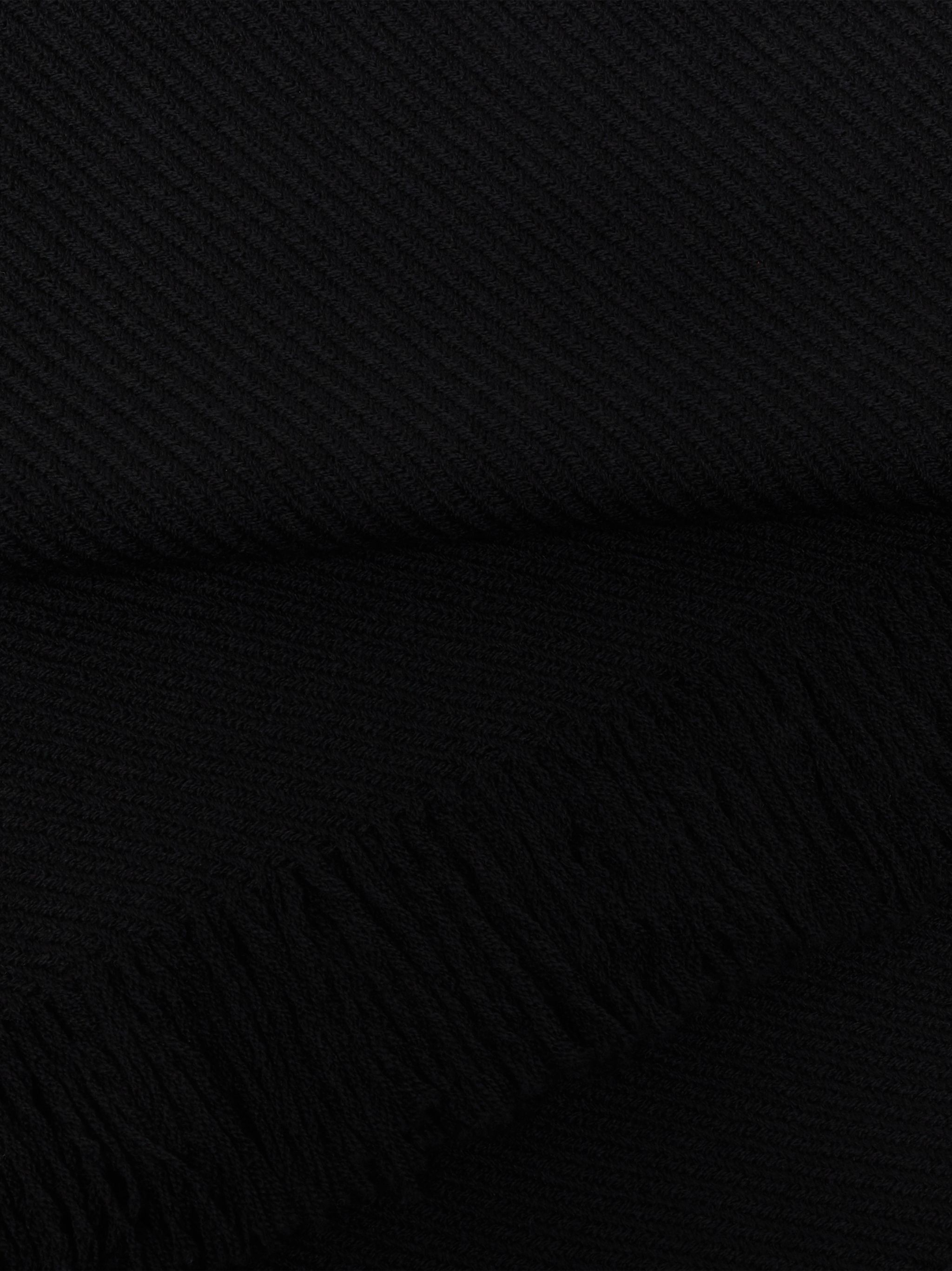 BLACK MERINO WOOL SCARF | ACC-023 - 2