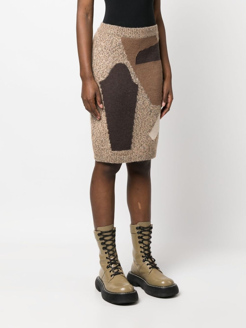 intarsia knit-pattern pencil skirt 3