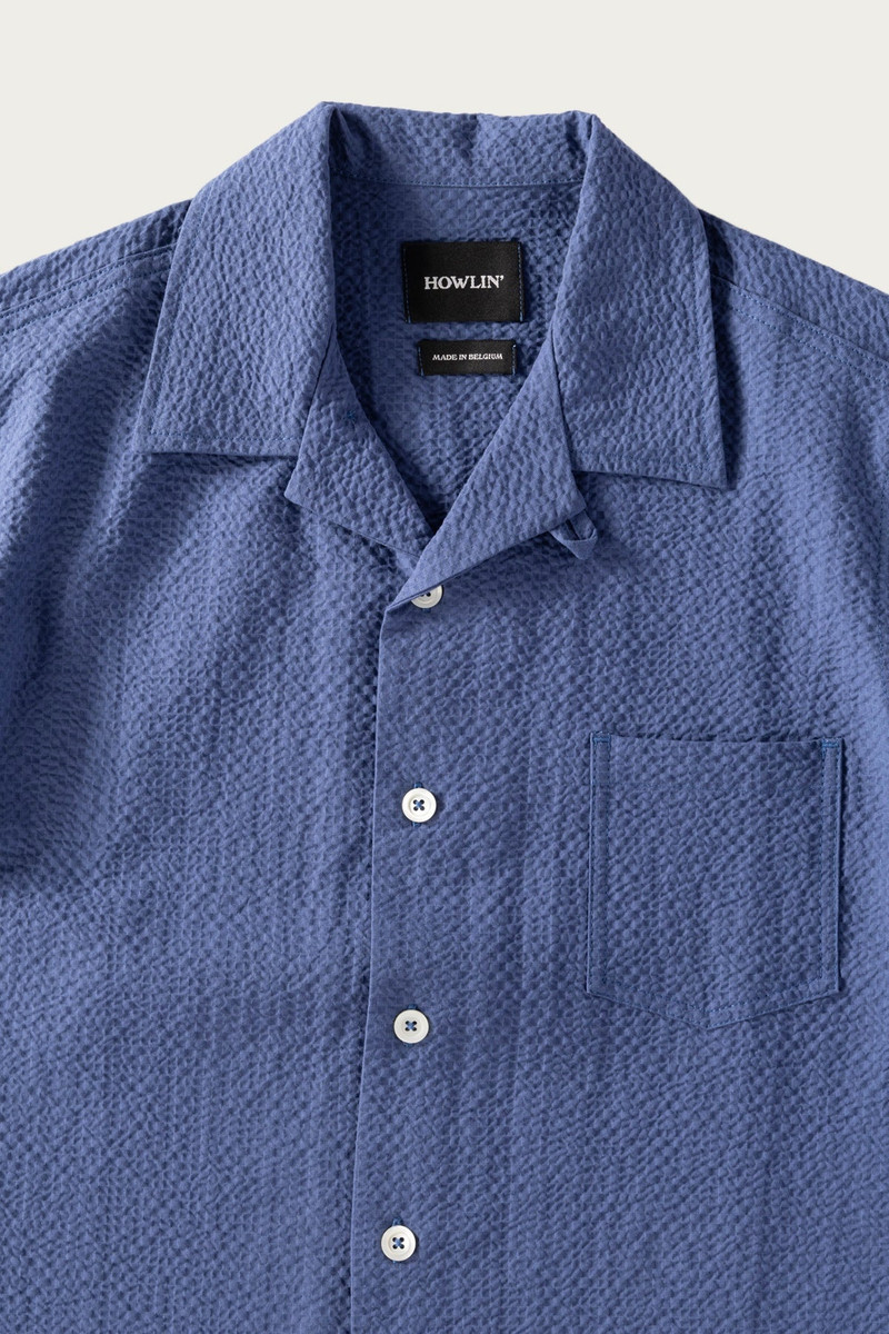 HOWLIN' Seersucker Cocktail Shirt - Blue outlook
