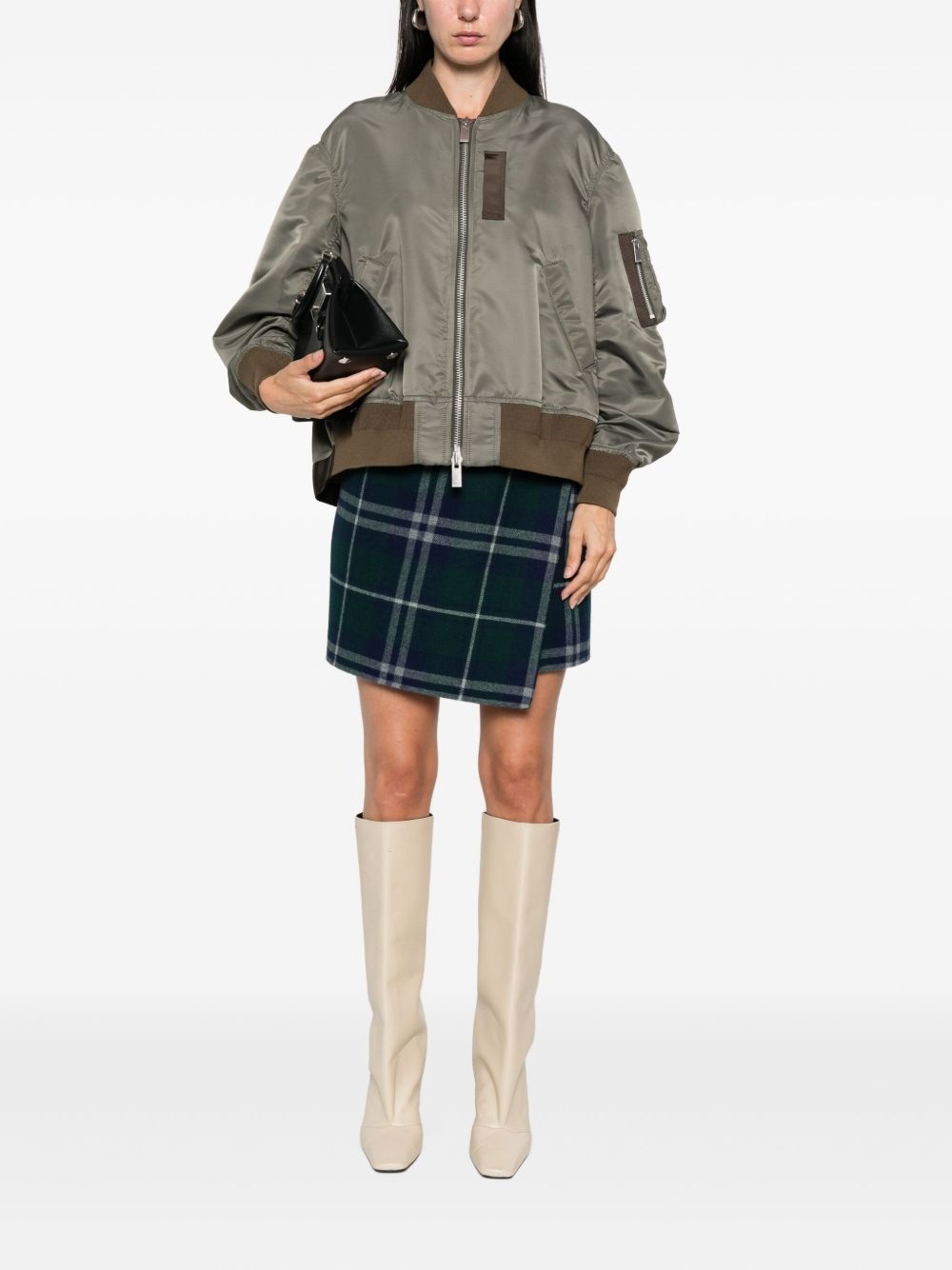 zip-fastening bomber jacket - 2