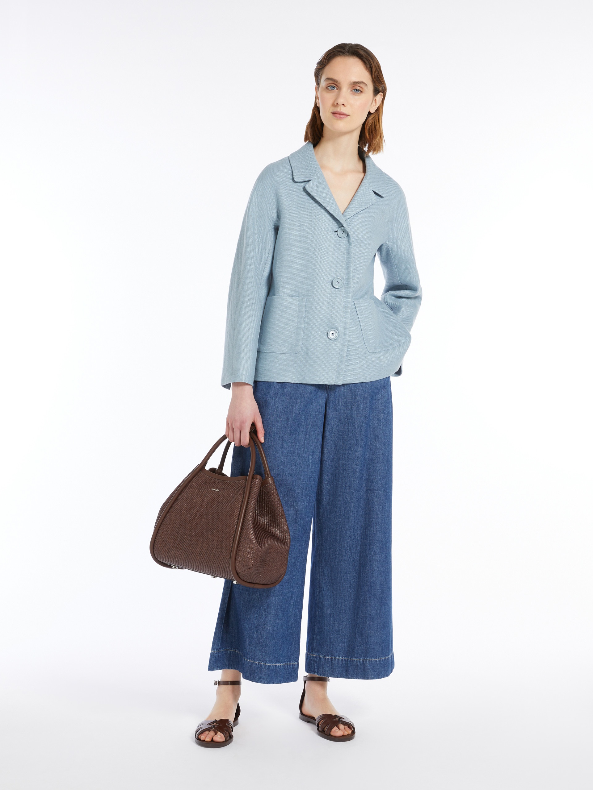 NICOLE Boxy-fit linen and cotton basketweave jacket - 2
