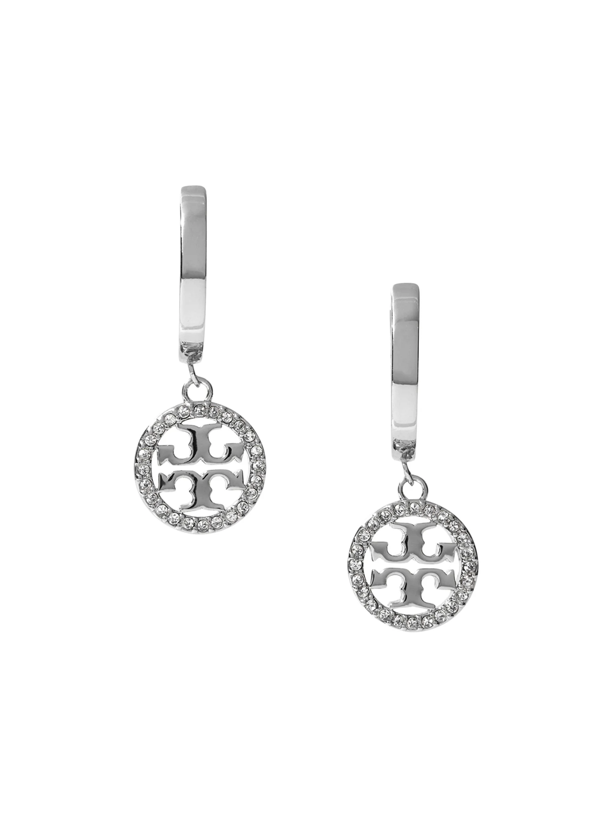Women's Miller Pave Huggie Hoop Earrings - Silver - 1