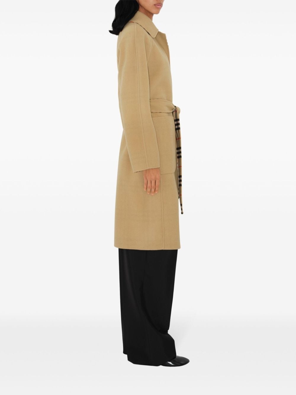 Check wool reversible coat - 3