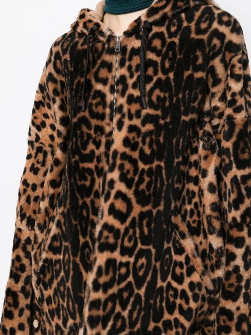 leopard-print faux fur jacket - 10