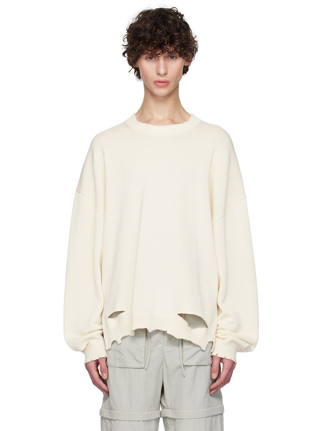 Off-White Distressed Sweater - 1