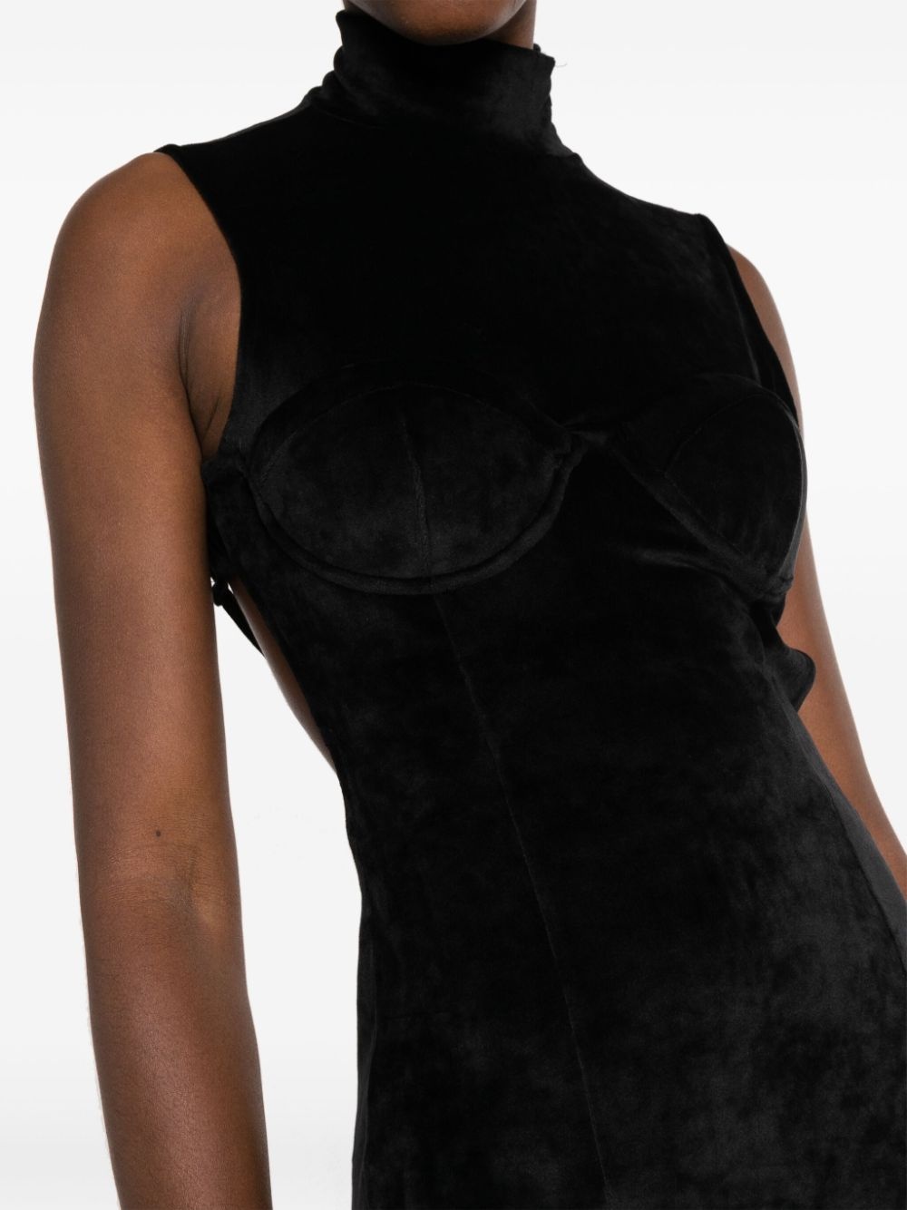 logo-plaque high-neck minidress - 5
