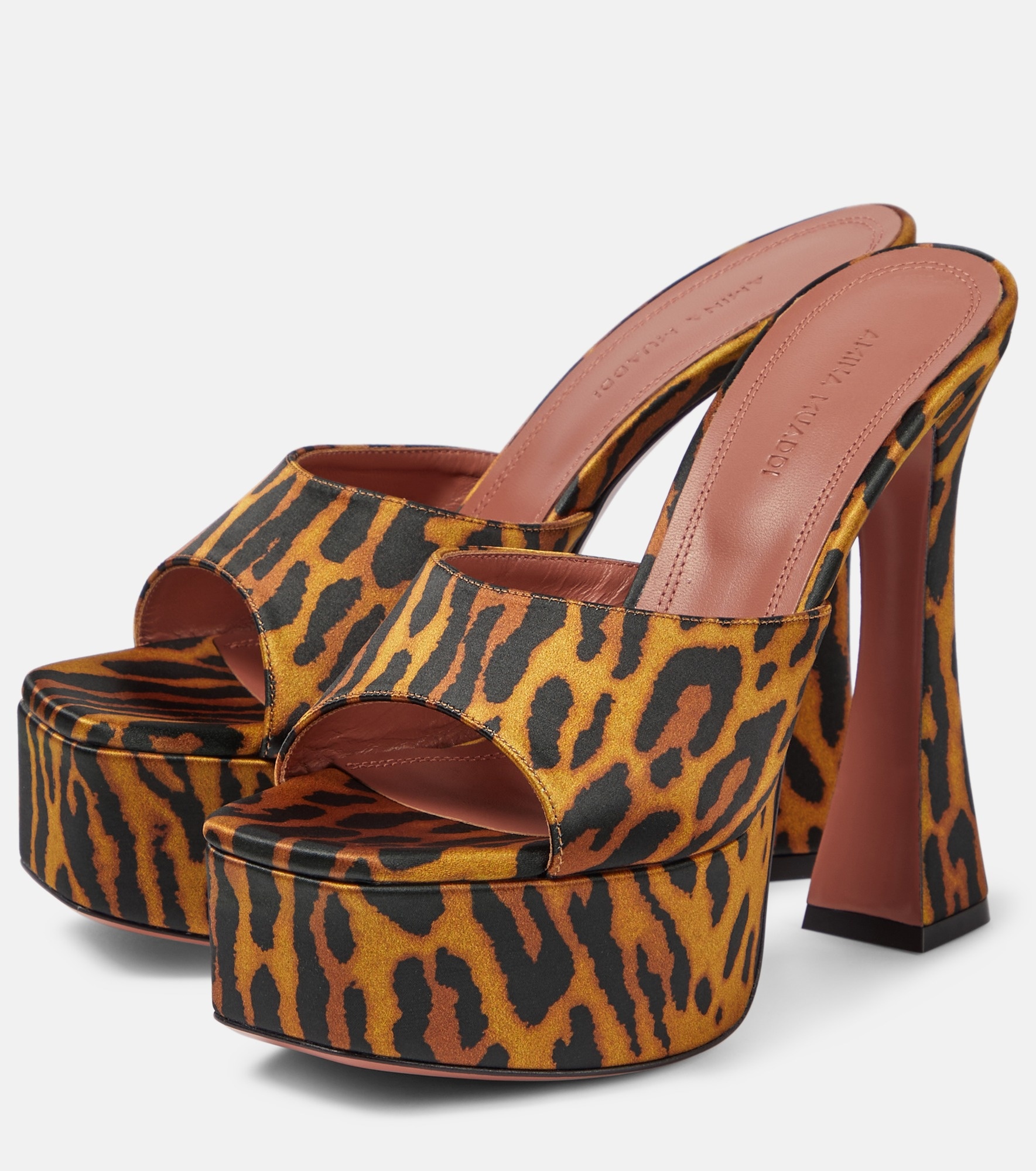 Dalida leopard-print satin platform mules - 5