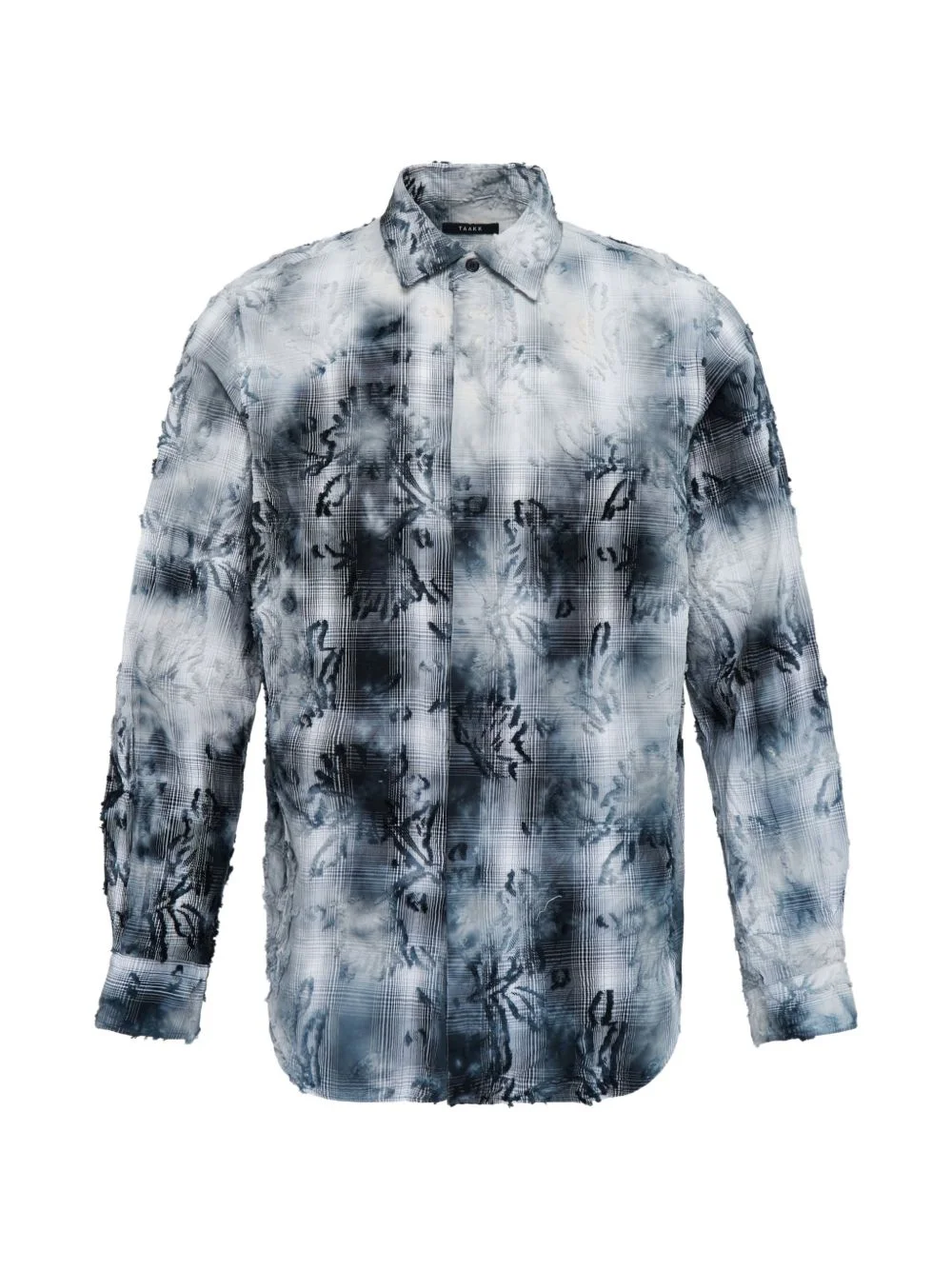 bleached effect check shirt - 1