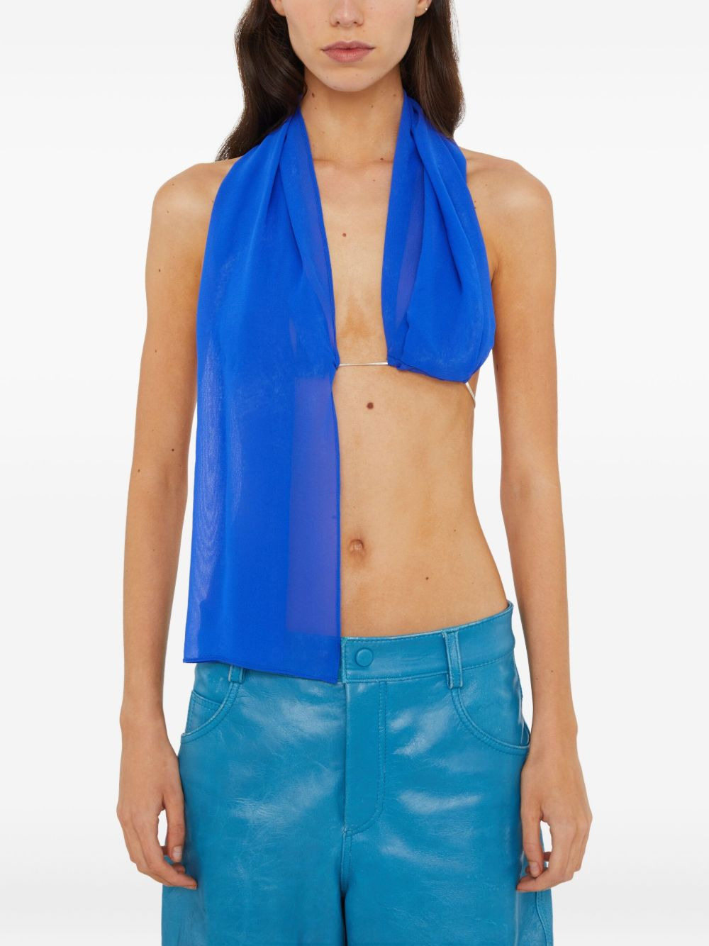 chain-bra silk top - 5