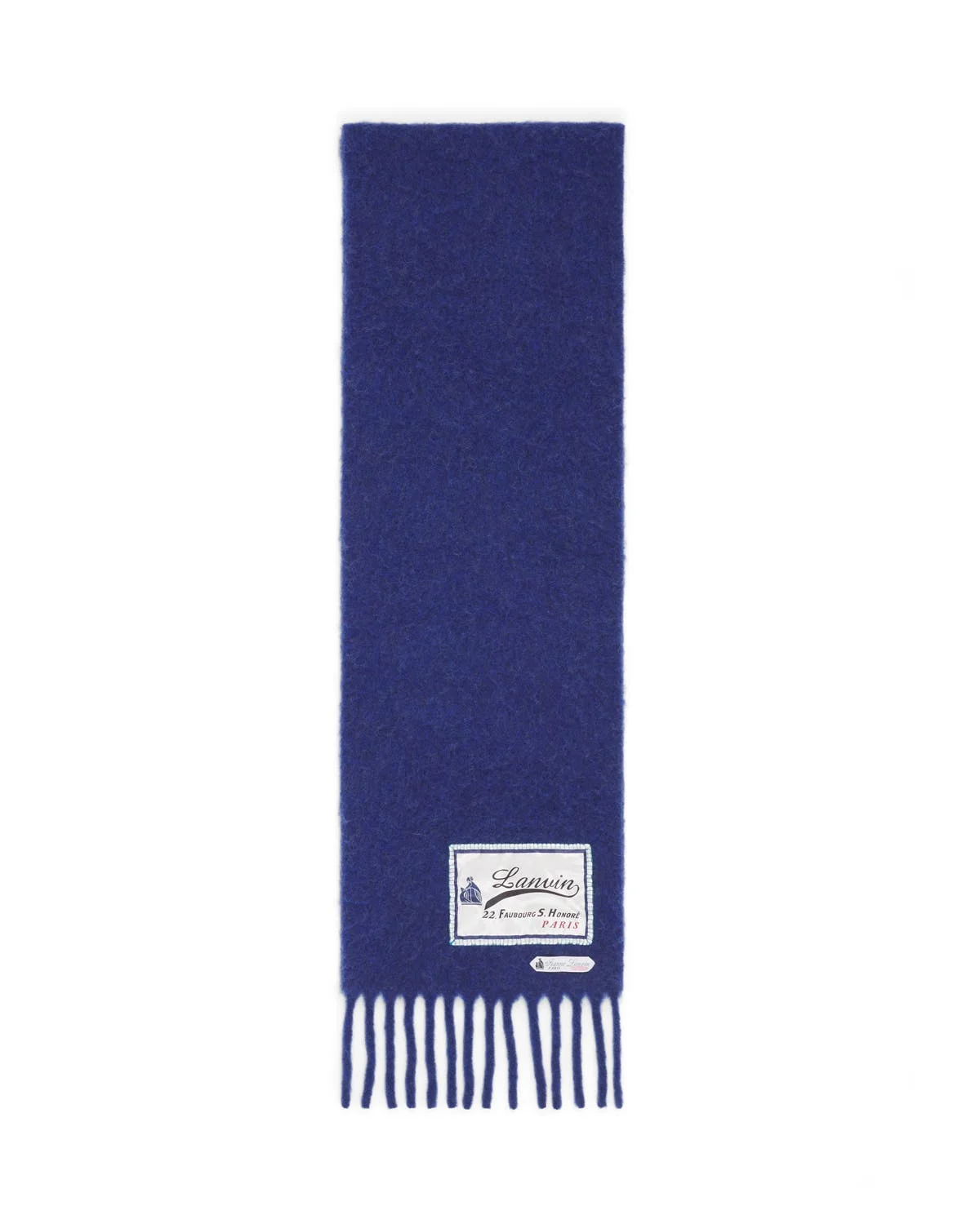 Lanvin Fringed Wool Scarf With 22 Faubourg Label in Blue at Nordstrom - 1