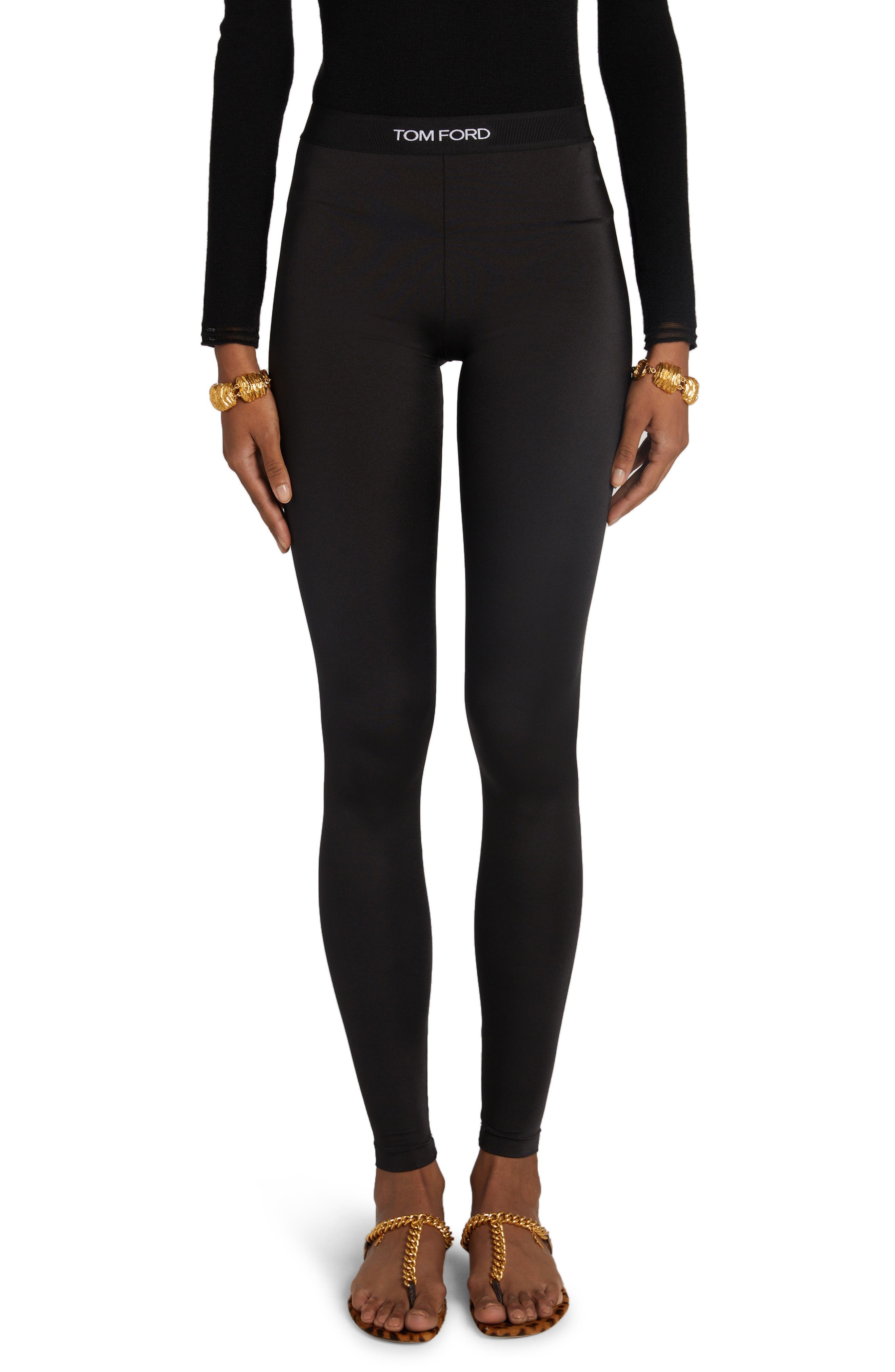 TOM FORD Signature Logo Leggings in Black at Nordstrom - 1