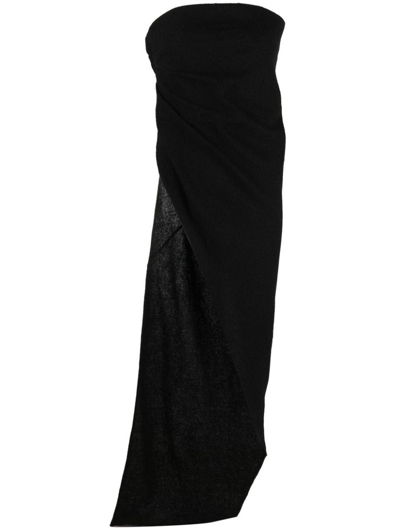 strapless asymmetric virgin wool top 1