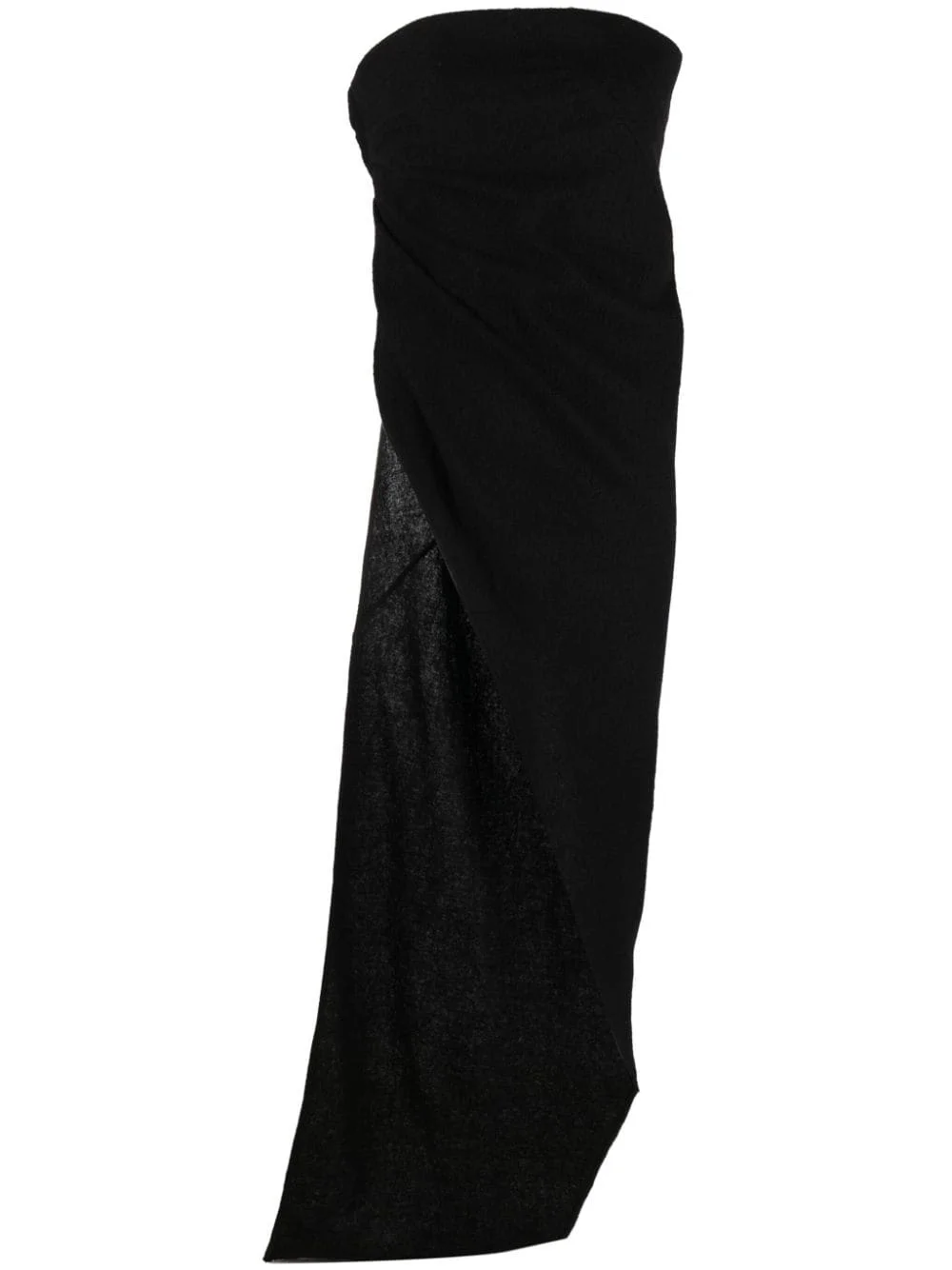 strapless asymmetric virgin wool top - 1