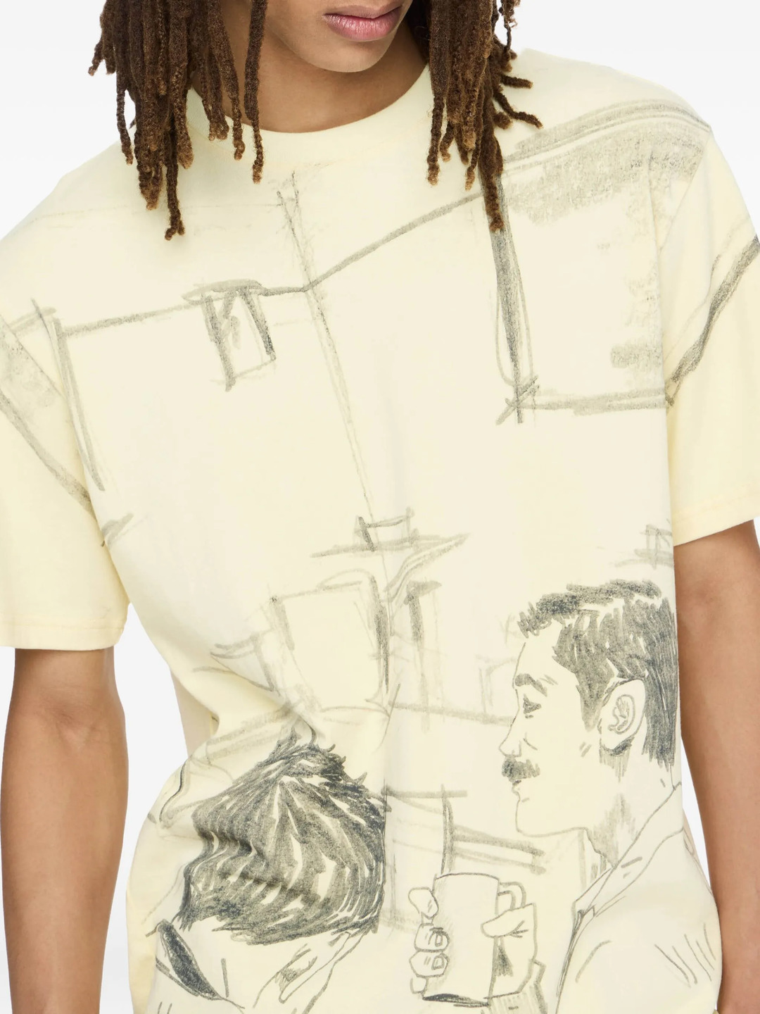 Cafe Scene Allover Print T-Shirt - 5