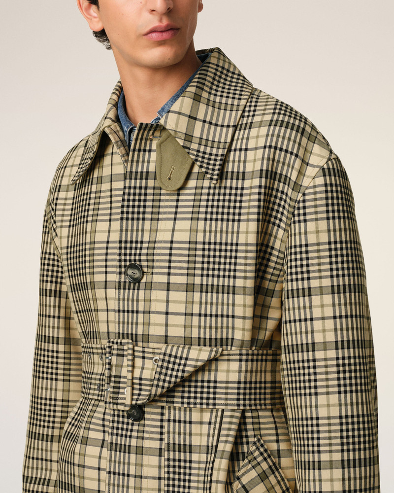 BEIGE BOUNDED BELTED MAC 4