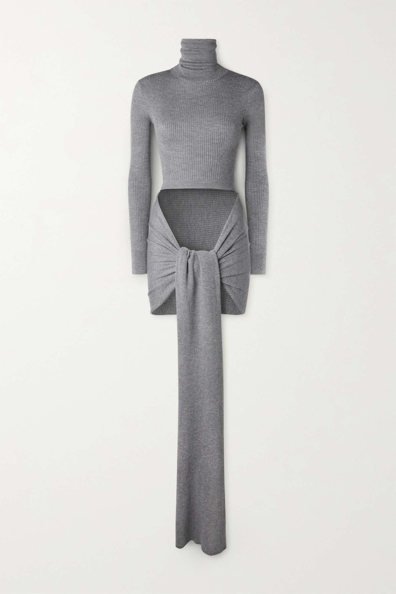 Tie-detailed cashmere and silk-blend turtleneck sweater - 1
