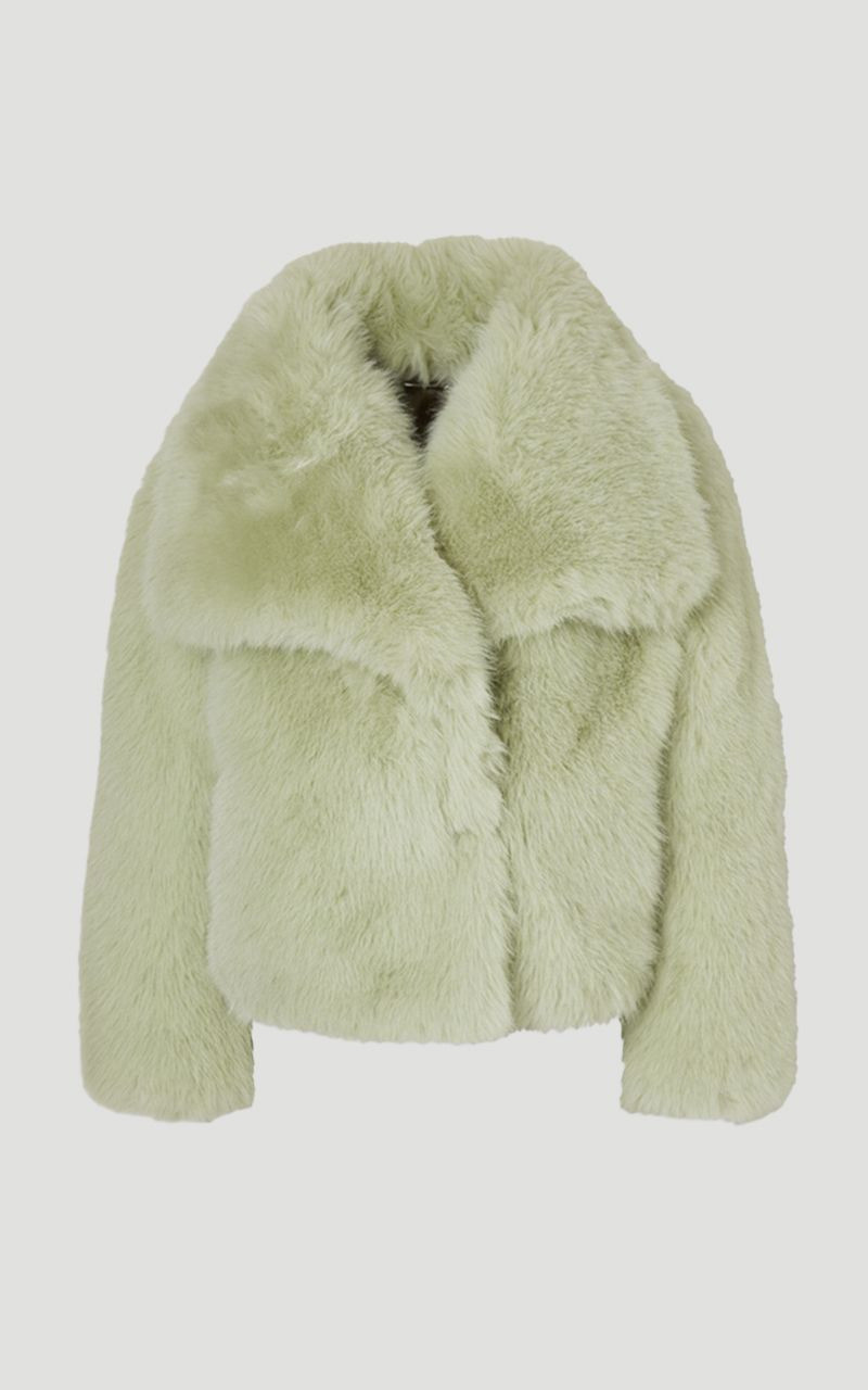 Plus Size Textured Faux Fur Short Coat 4