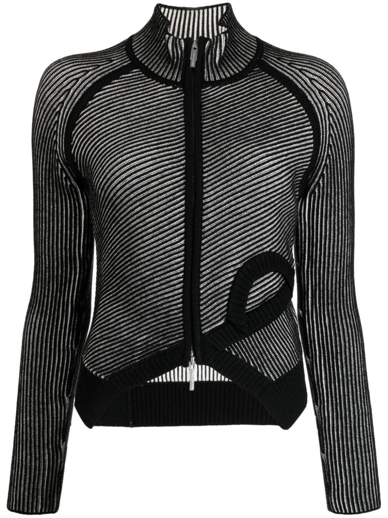 zip-up two-tone bomber jacket 1