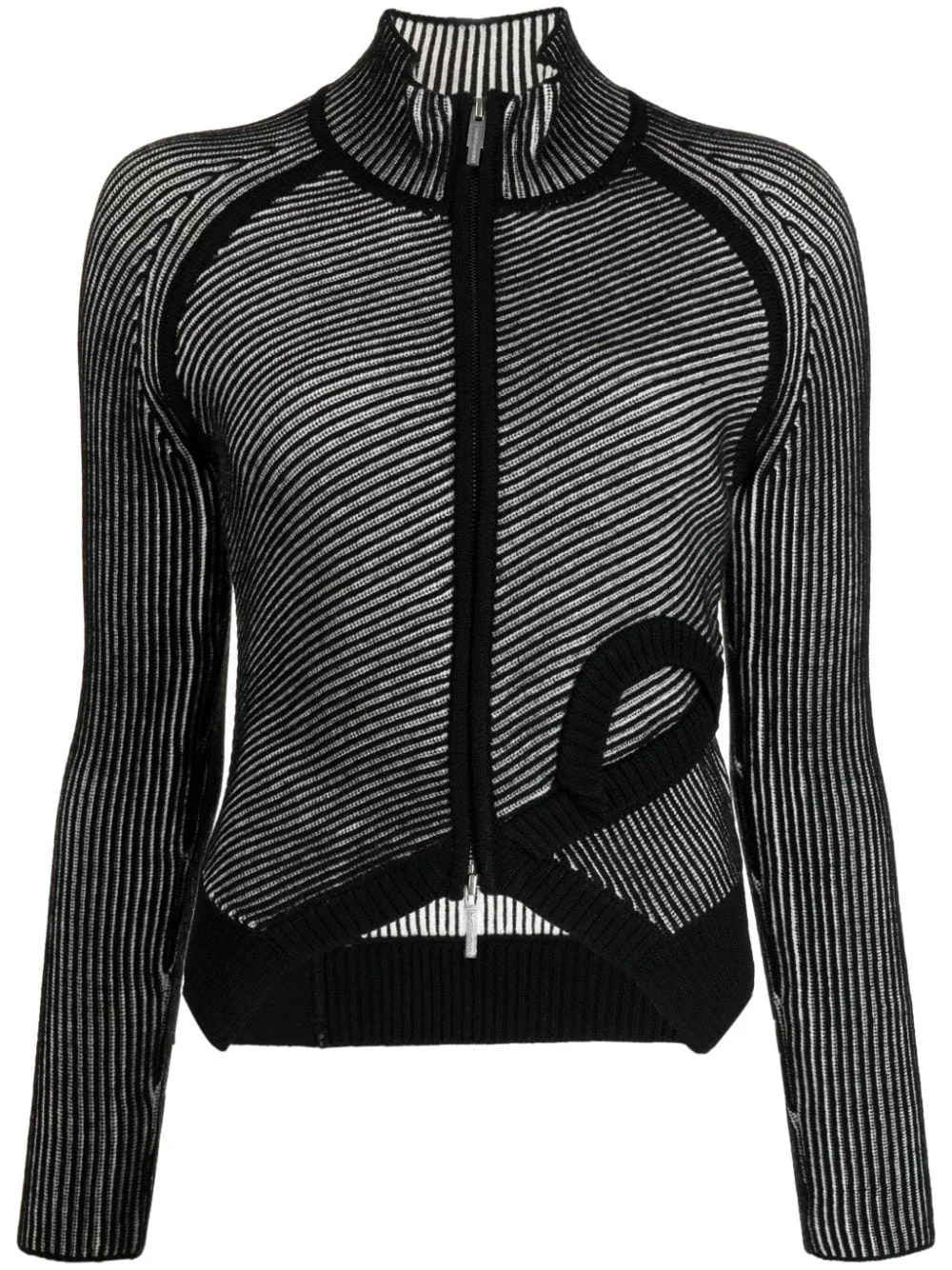 zip-up two-tone bomber jacket - 1