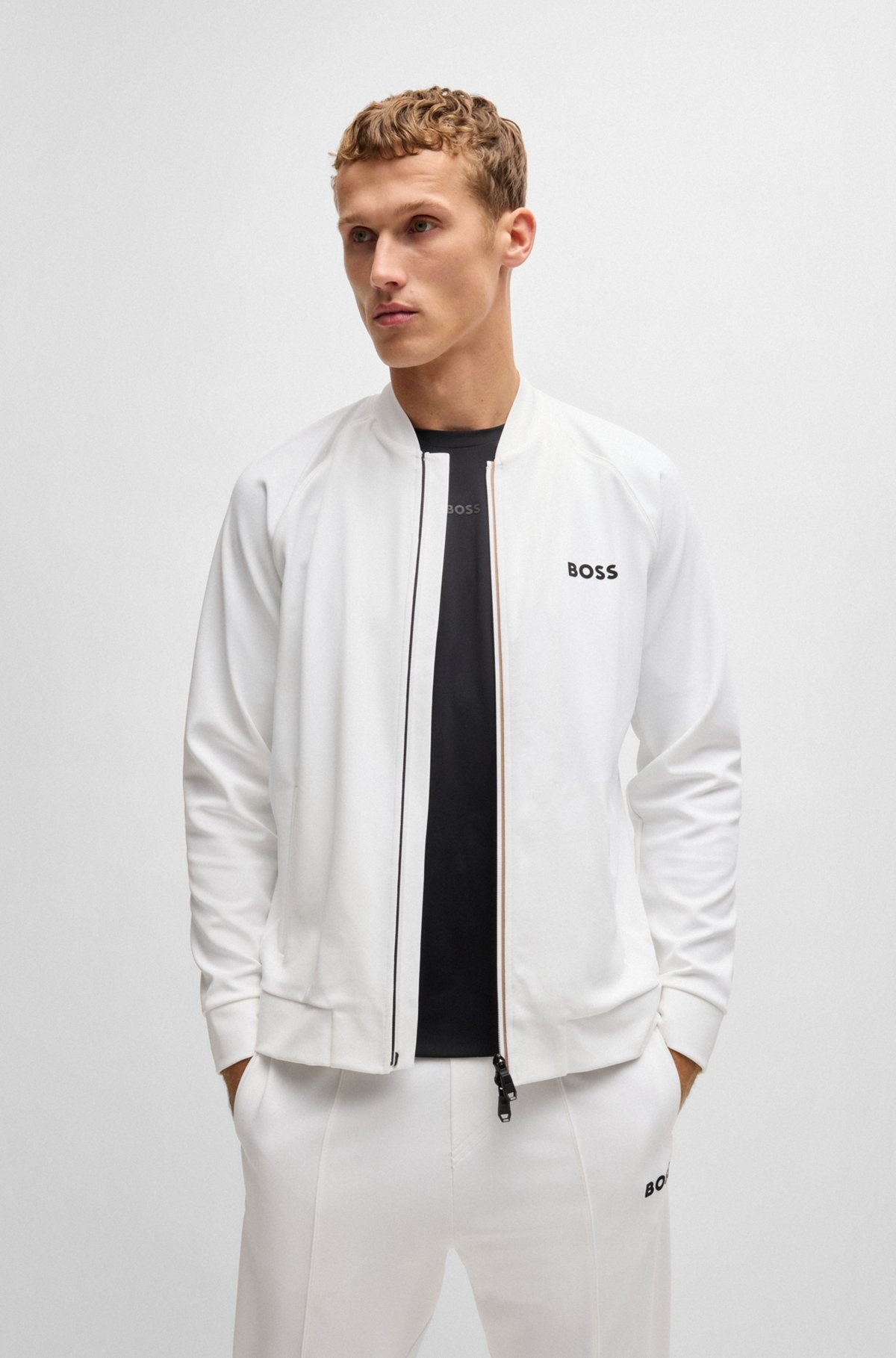 BOSS X MATTEO BERRETTINI REGULAR-FIT SWEATSHIRT IN STRETCH GABARDINE - 2