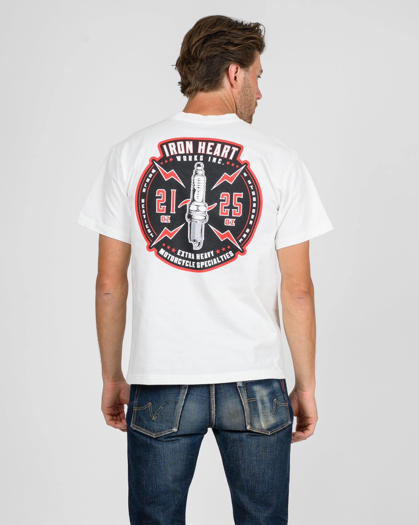 7.5OZ PRINTED LOOPWHEEL CREW NECK T-SHIRT - WHITE - 2