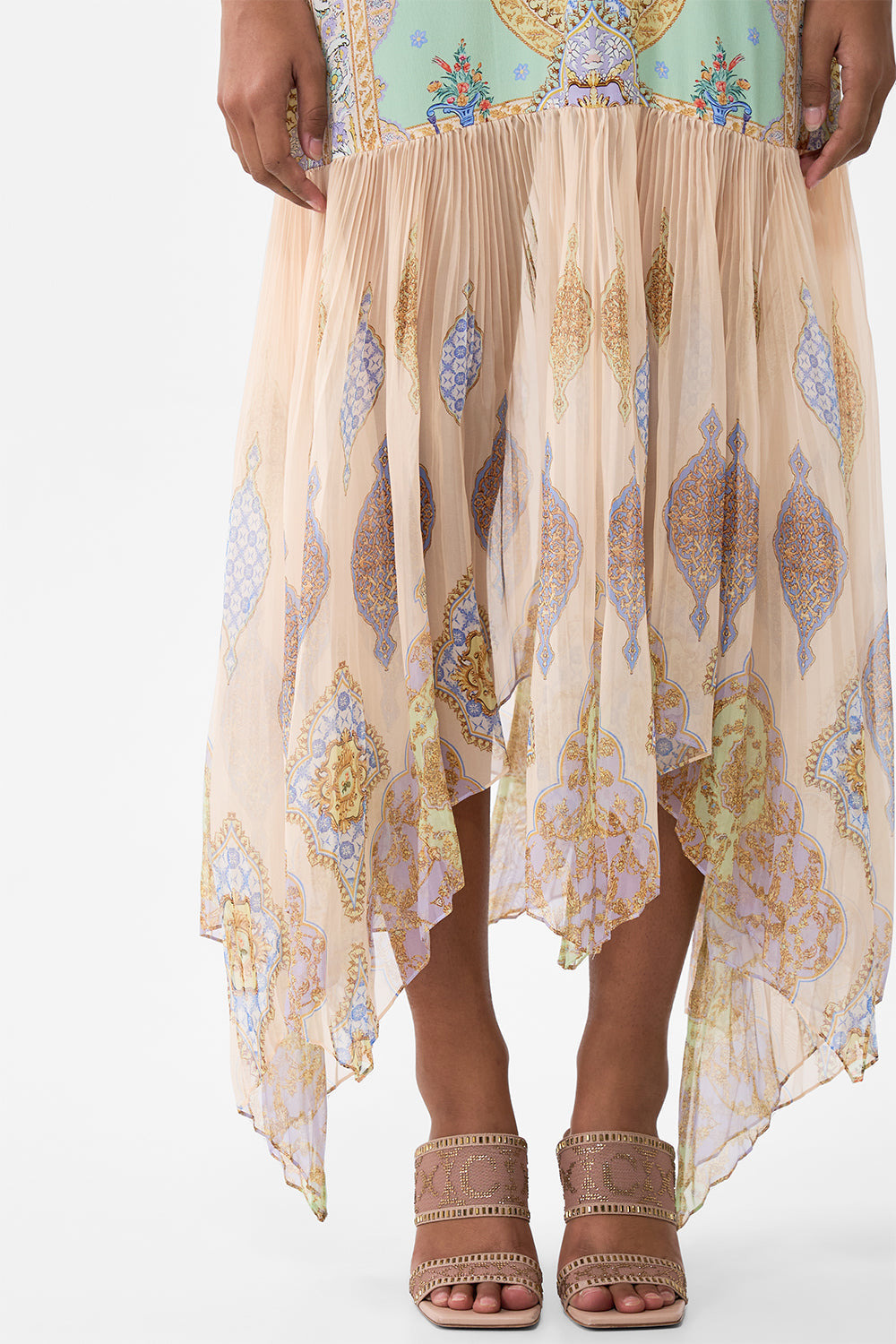 MINIMAL SLIP WITH PLEATED CHIFFON SKIRT - 6