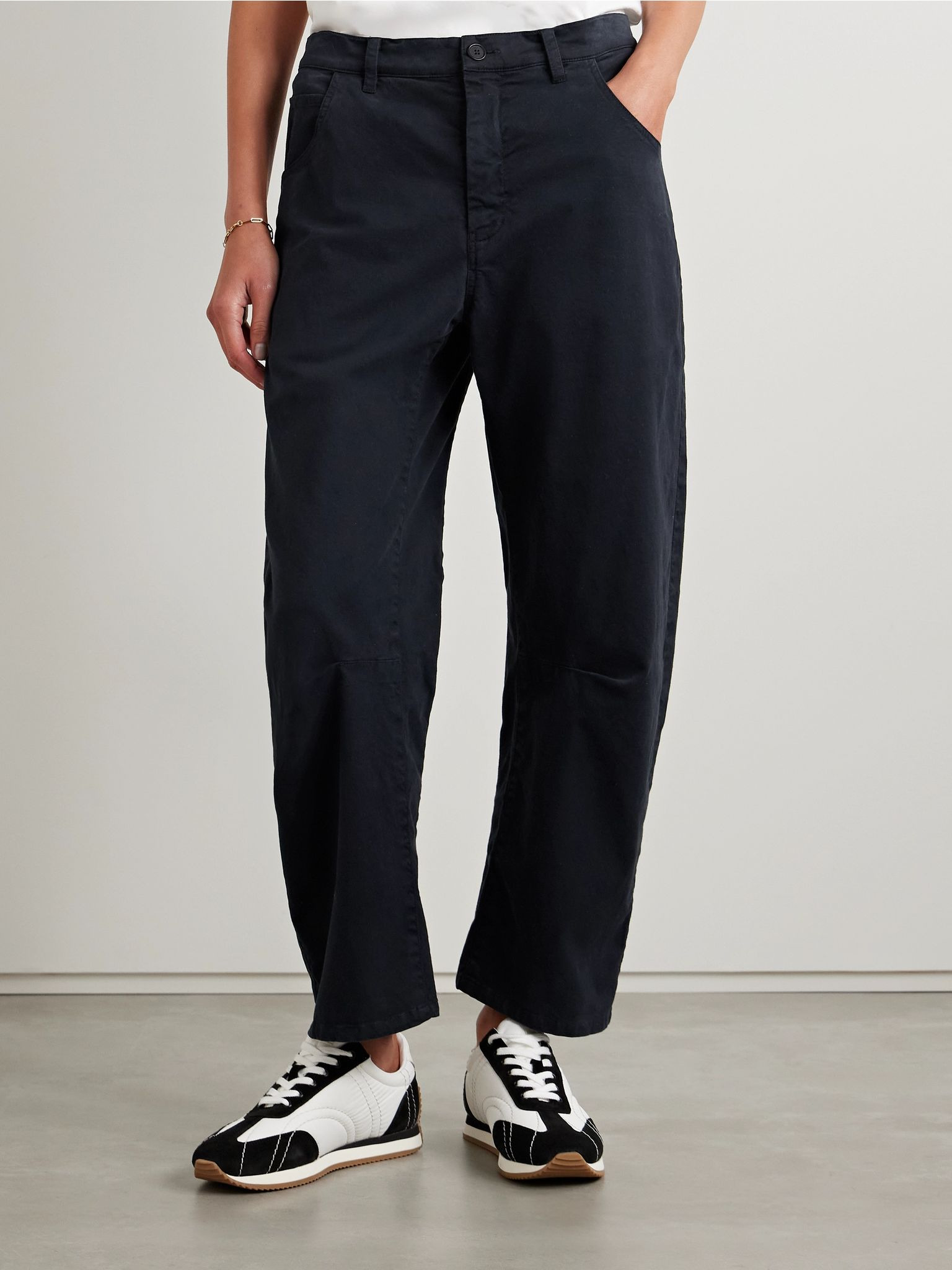 Emerson cotton-blend twill tapered pants Navy - 3